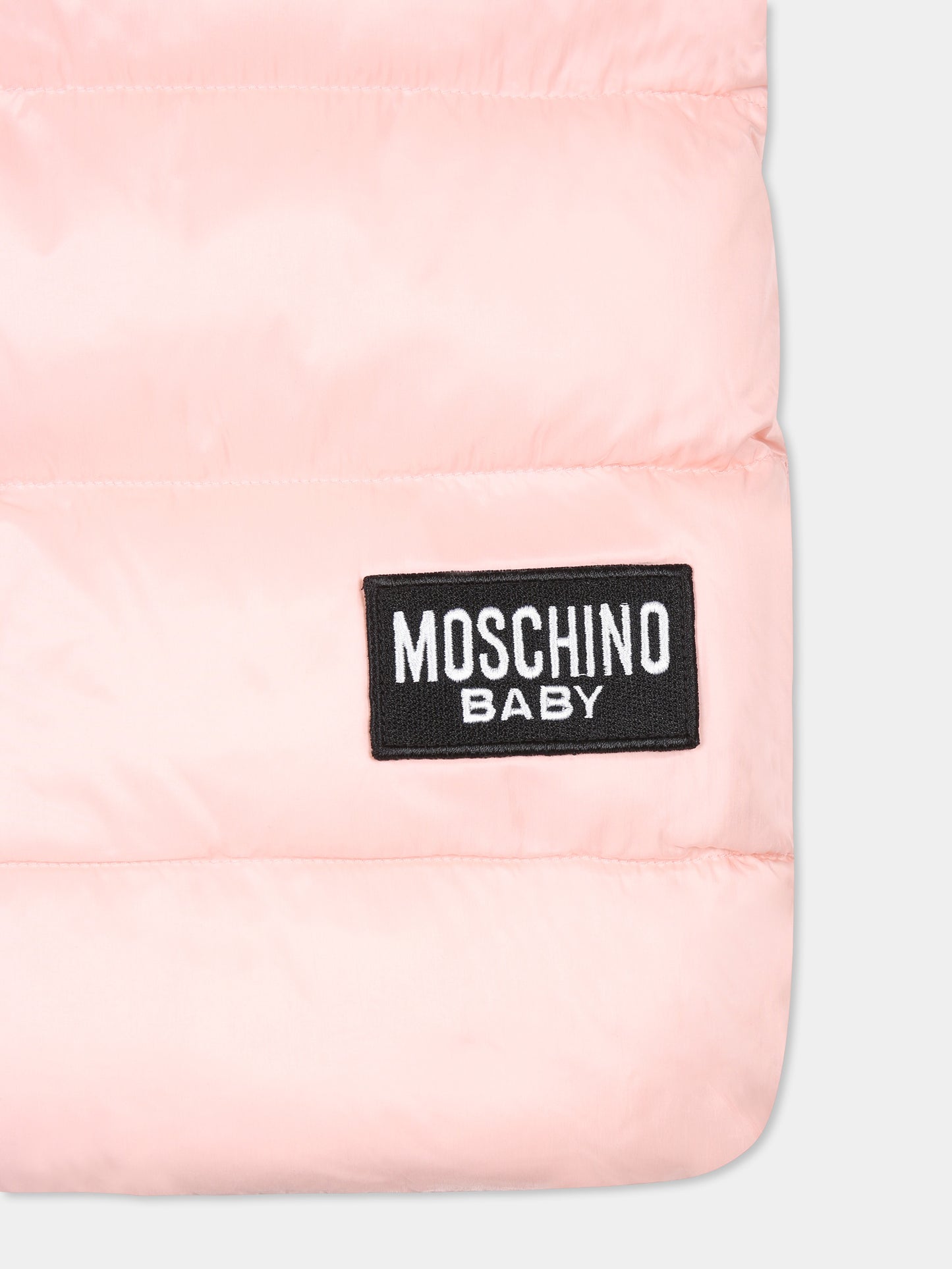 Sacco nanna rosa per neonata con patch logato,Moschino Kids,MUE00Q L3A22 50209