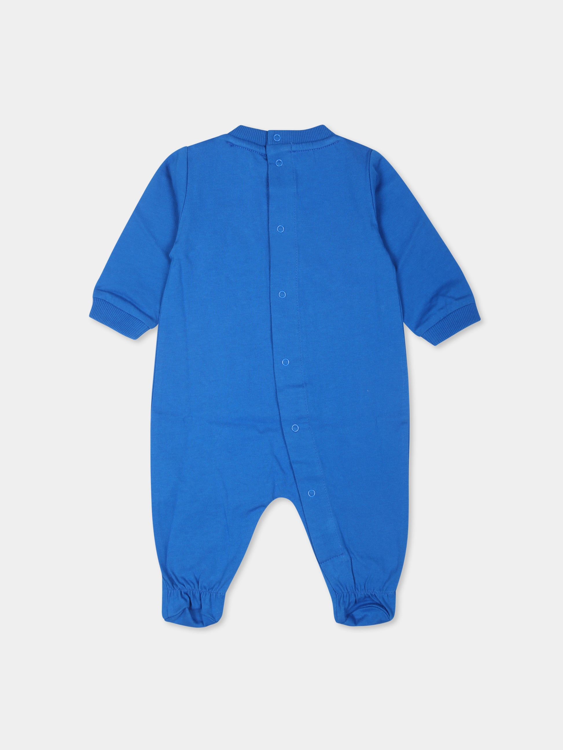 Tutina azzurra per neonato con tre Teddy Bears,Moschino Kids,MUT040 LAA10 40515