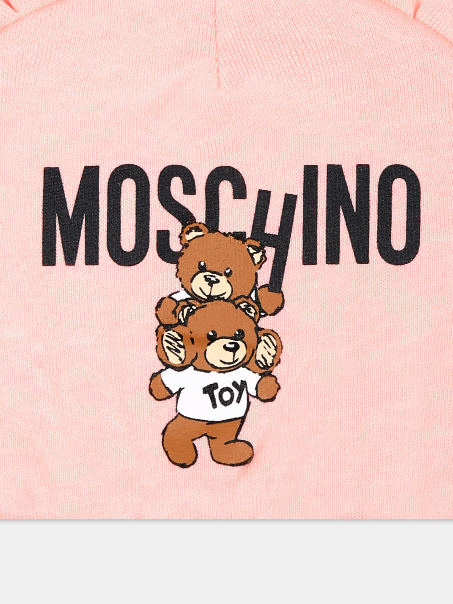 Cappello rosa per neonata con due Teddy Bear,Moschino Kids,MUX04V LCA14 50209