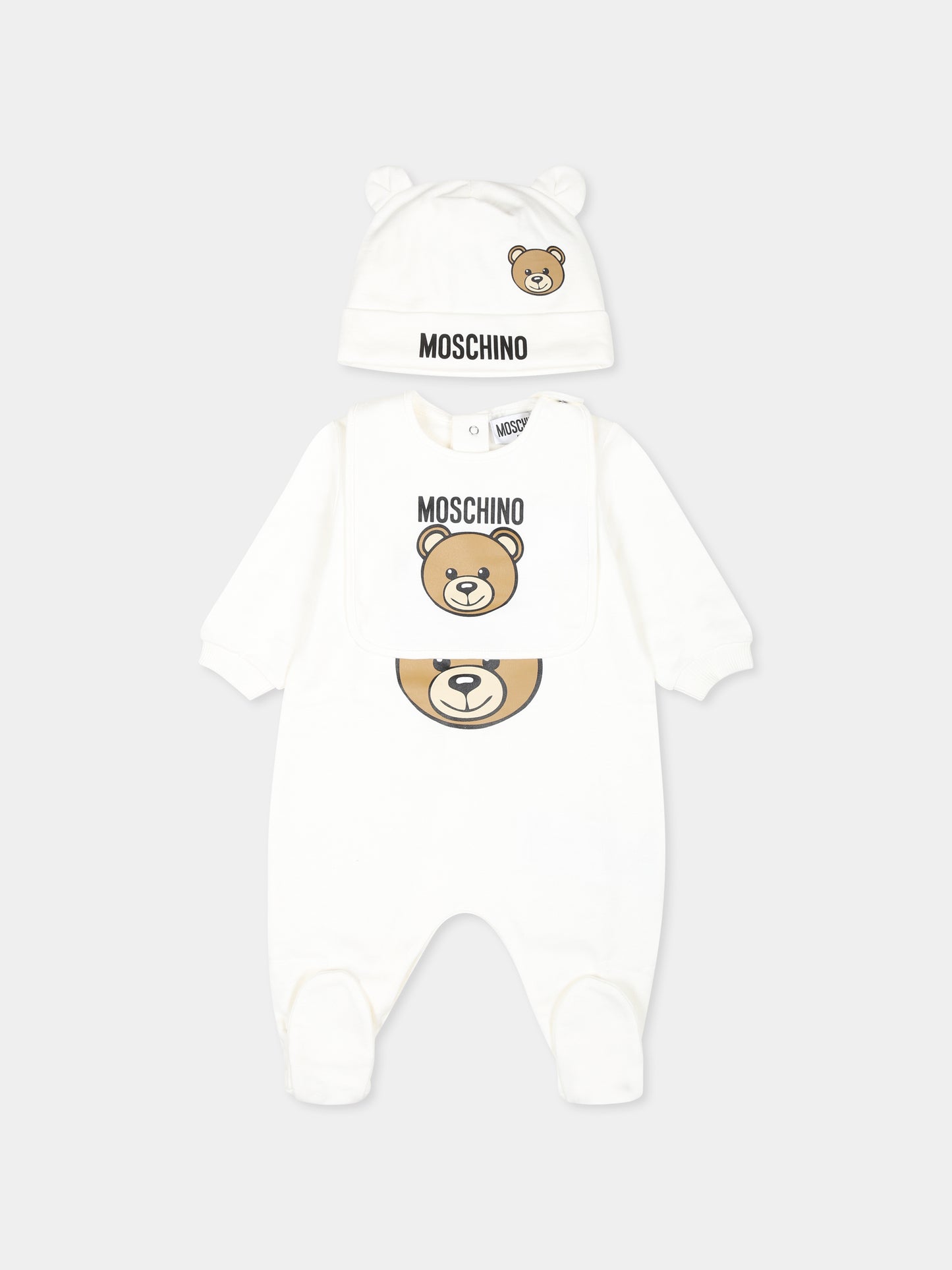 Set tutine avorio per neonati con Teddy Bear,Moschino Kids,MUY077 LCA40 10063