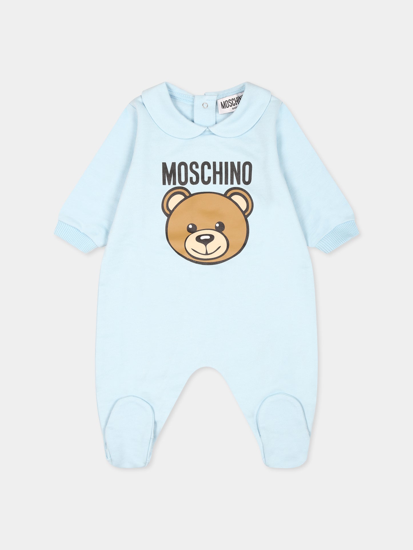 Set tutine celeste per neonato con Teddy Bear,Moschino Kids,MUY077 LCA40 40304