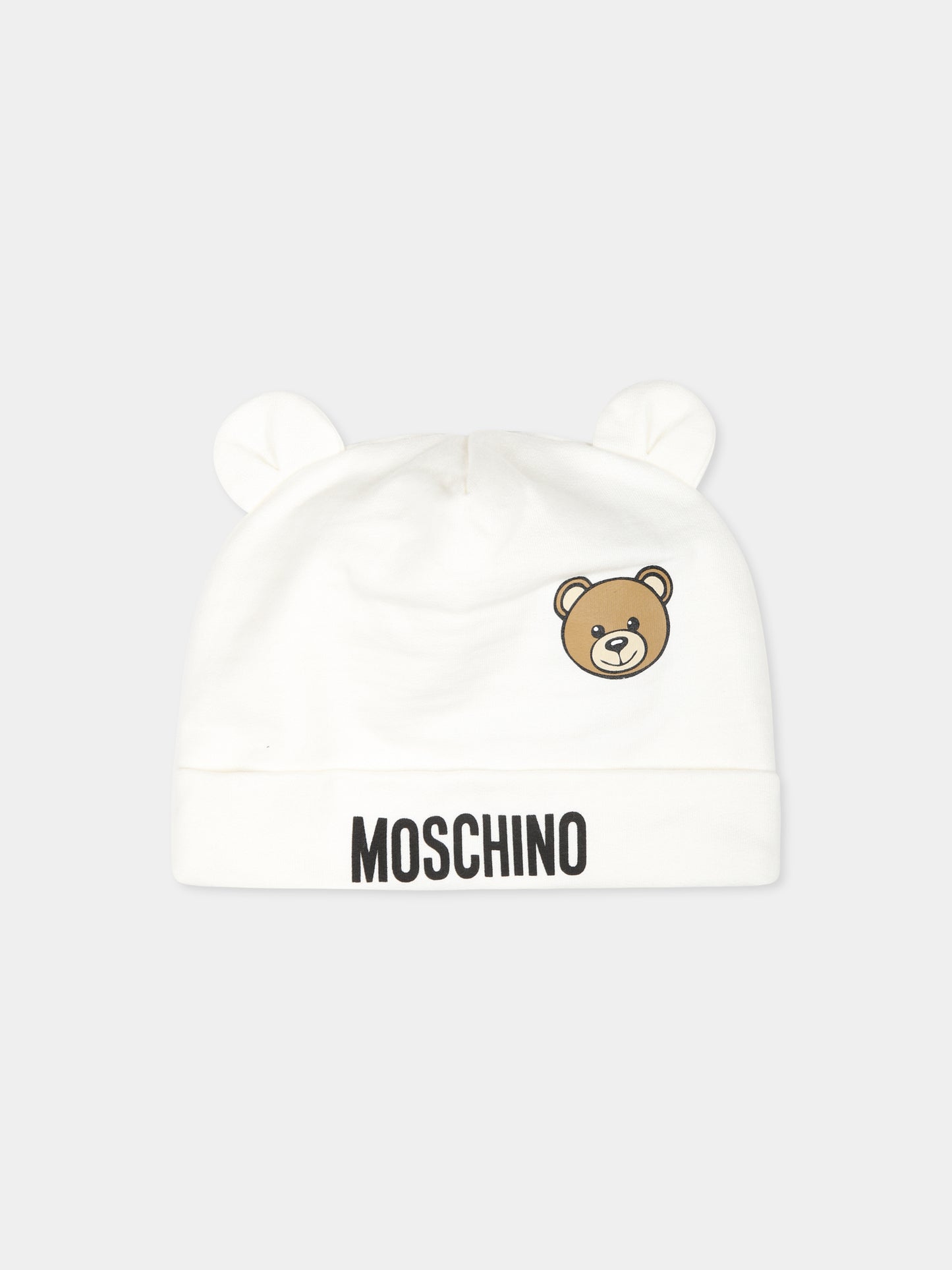 Set accessori avorio per neonati con Teddy Bear,Moschino Kids,MUY079 LCA40 10063