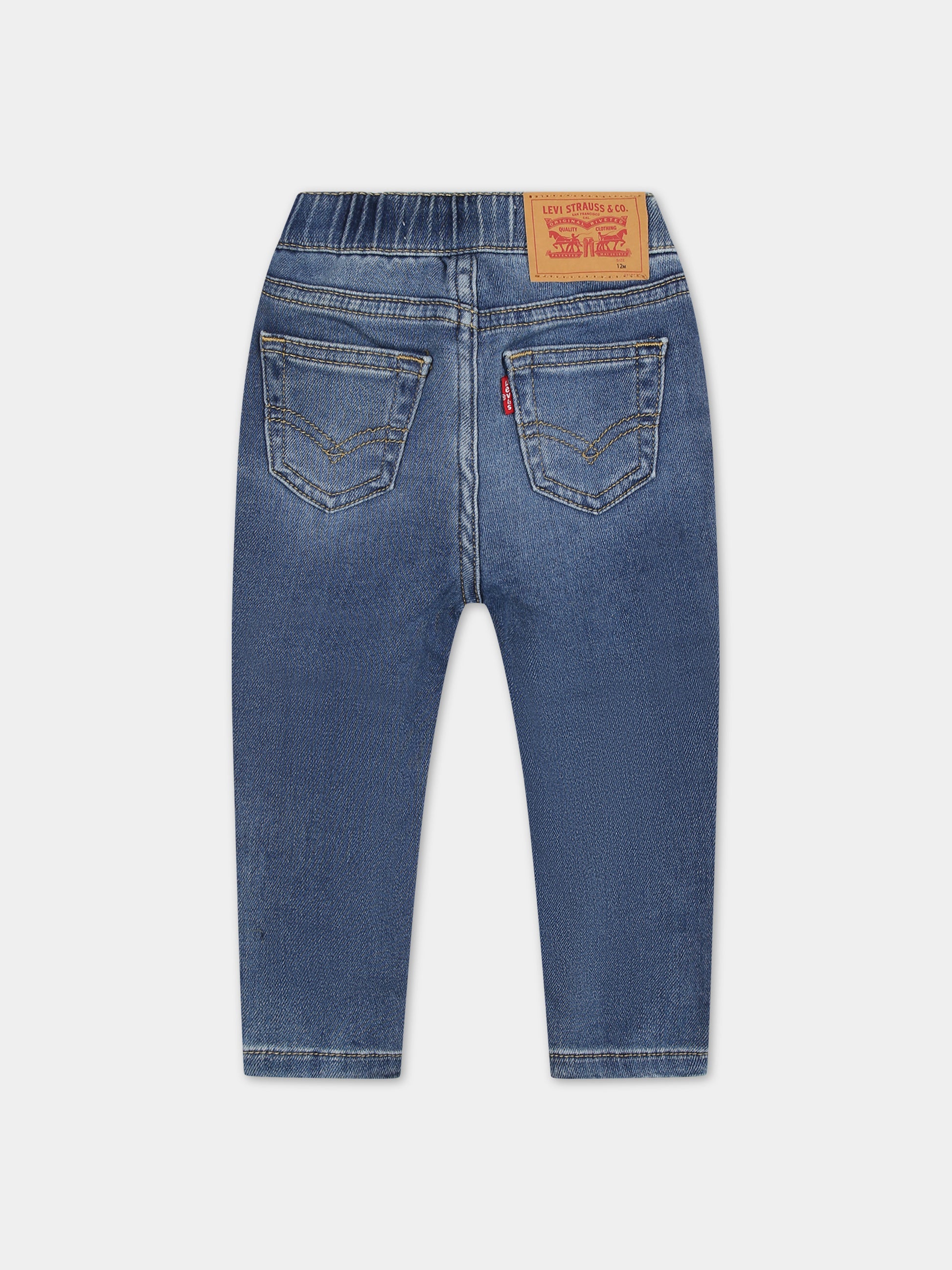 Jeans in denim per neonato con patch logato,Levi's Kids,23WMLK6EC946 M0L