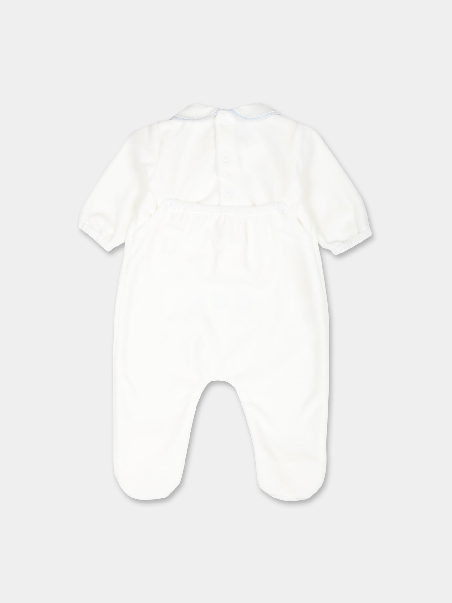 Tutina bianca per neonato con scritta Dad,Little Bear,9037 LATTE/CIELO