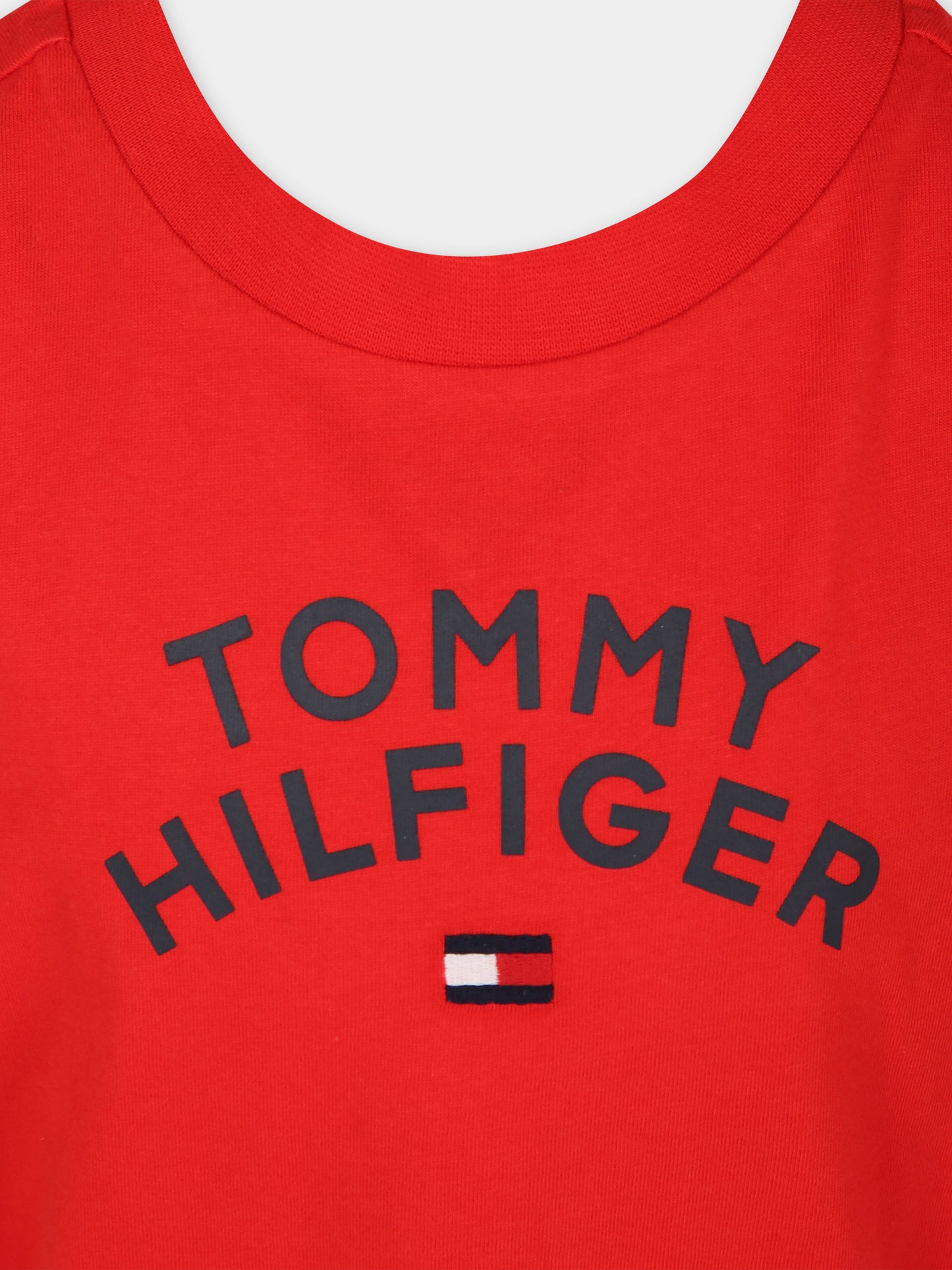 T-shirt rossa per bambino con logo,Tommy Hilfiger Junior,23WMTHKB0KB08548T SNE
