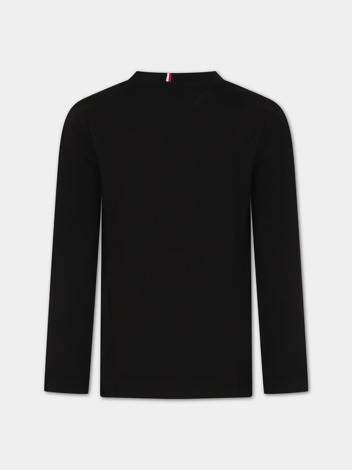 T-shirt nera per bambini con logo,Tommy Hilfiger Junior,23WMTHKS0KS00202T BDS