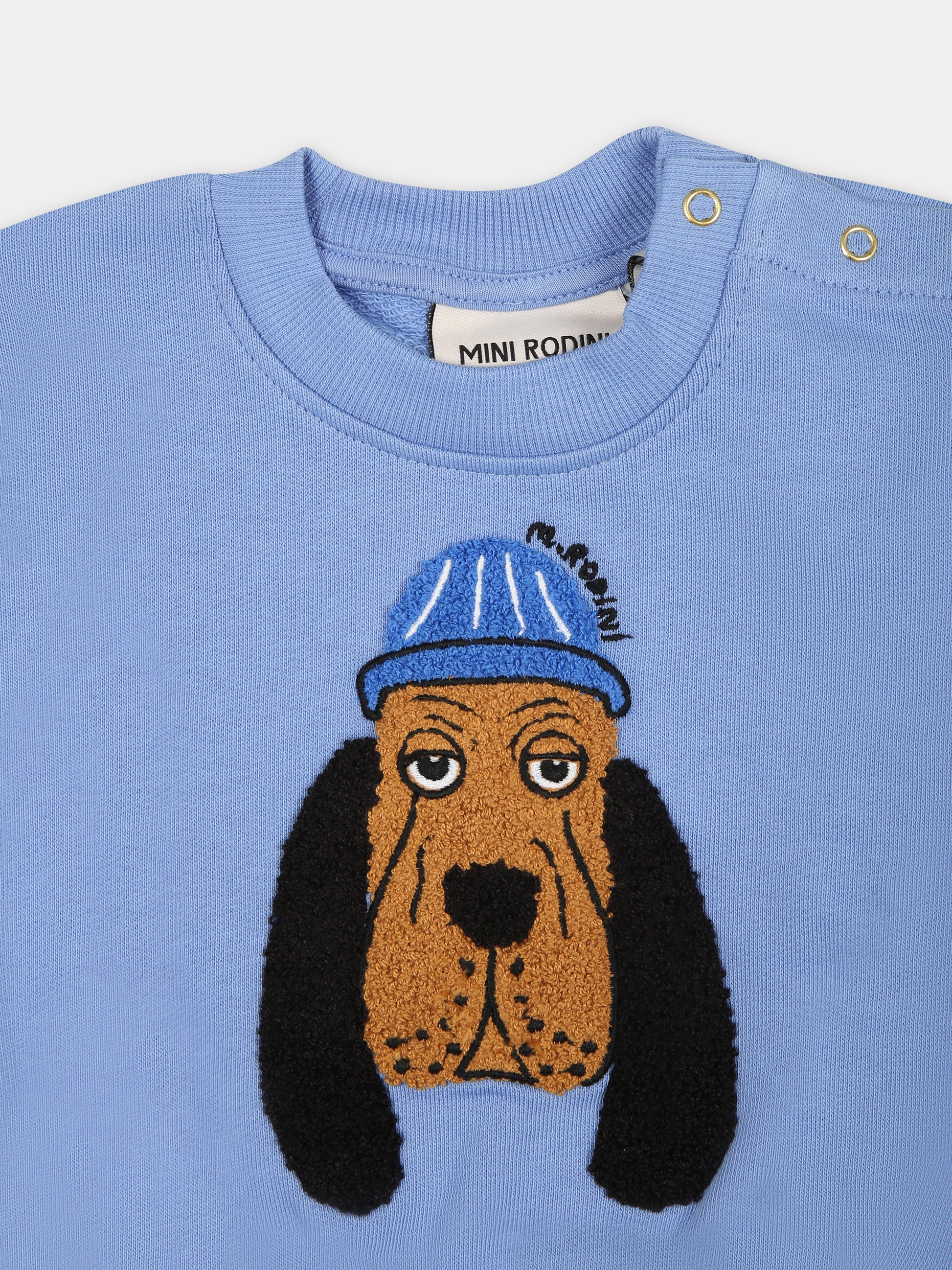 Felpa azzurra per neonati con cane,Mini Rodini,2412011060