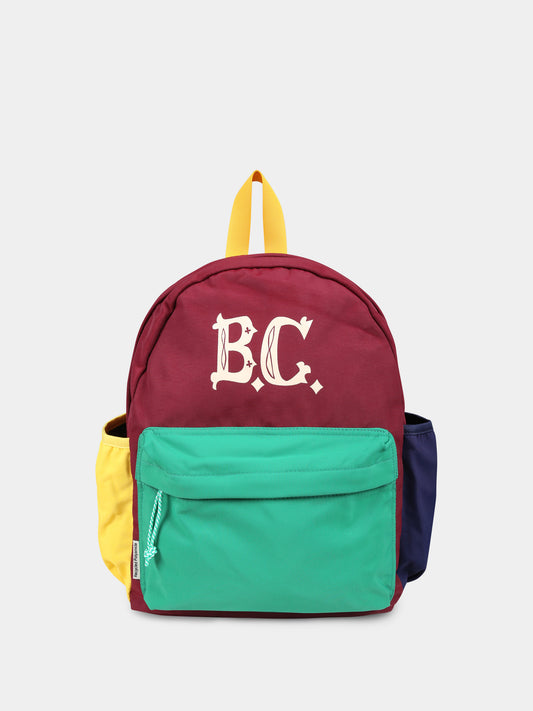 Zaino bordeaux per bambini con logo vintage,Bobo Choses,B224AI018