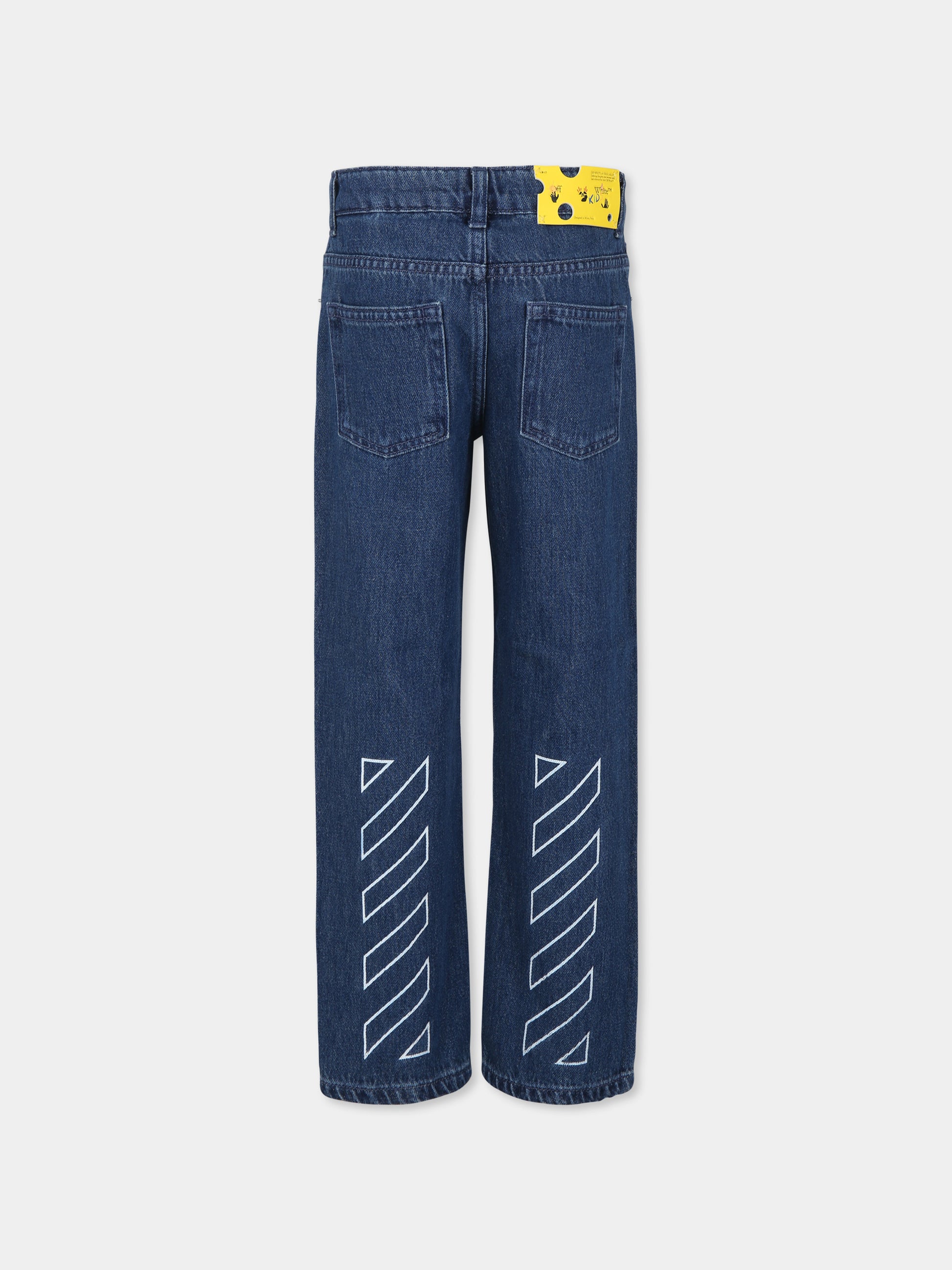 Jeans blu per bambino con logo,Off White,OBYA005F24DEN0014401