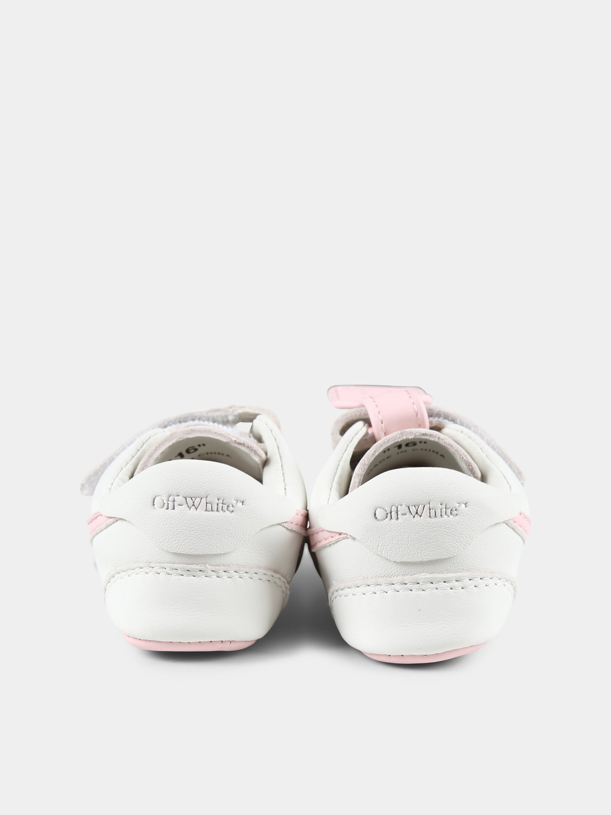 Sneakers bianche per neonata con freccia,Off White,OGIX001F24LEA002013C