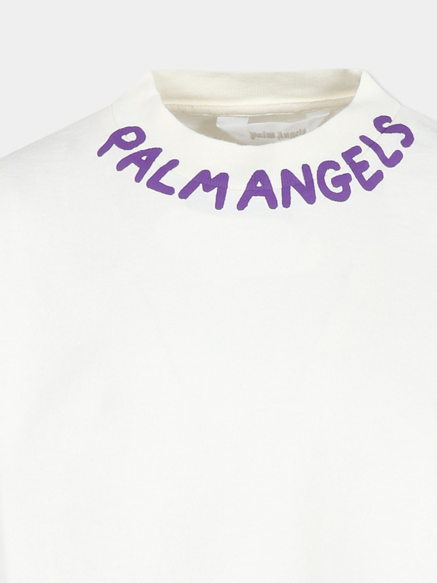 T-shirt bianca per bambina con logo,Palm Angels,PGAA001F24JER0010437