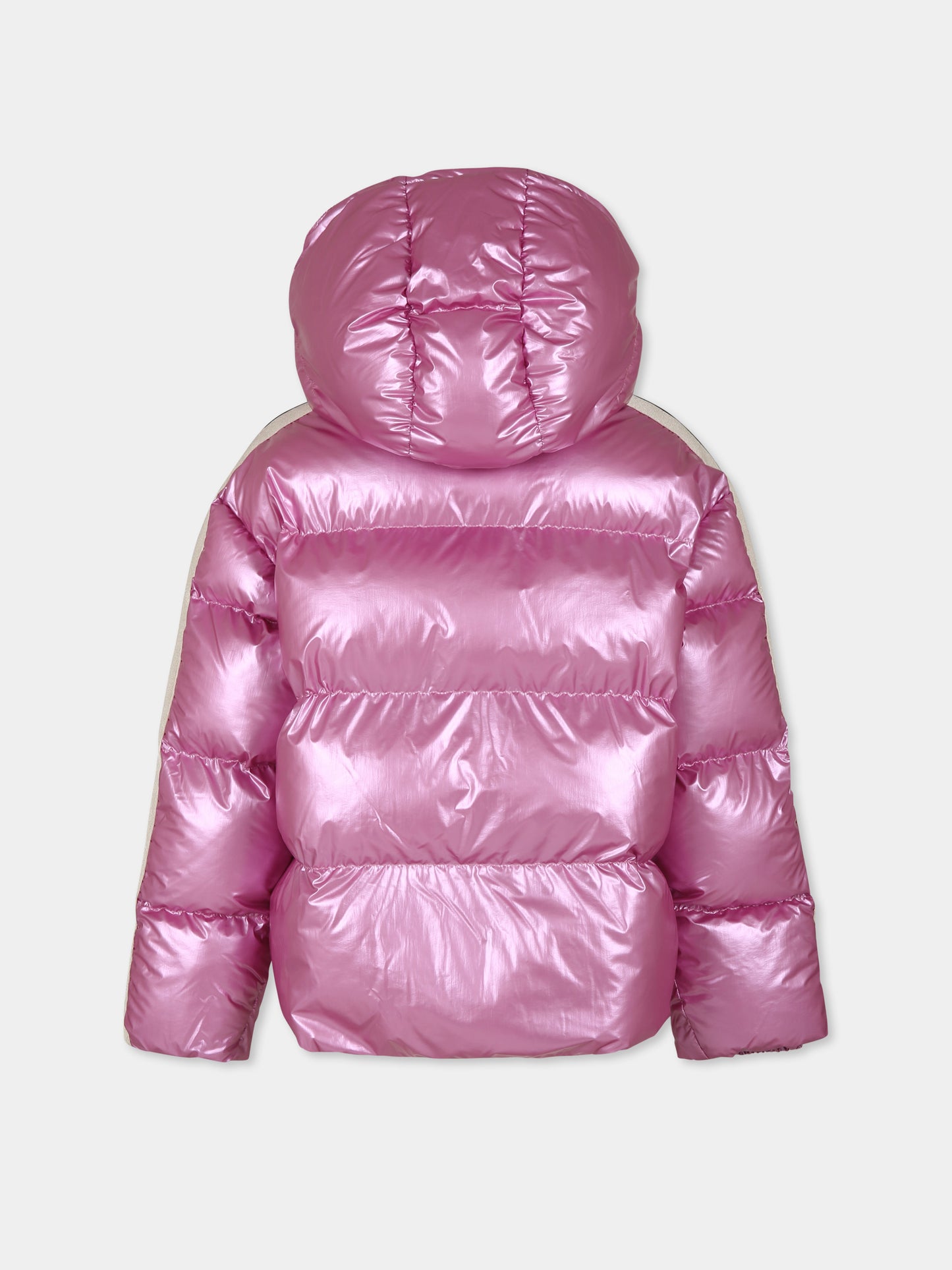 Piumino rosa per bambina con logo,Palm Angels,PGEJ002F24FAB0033003