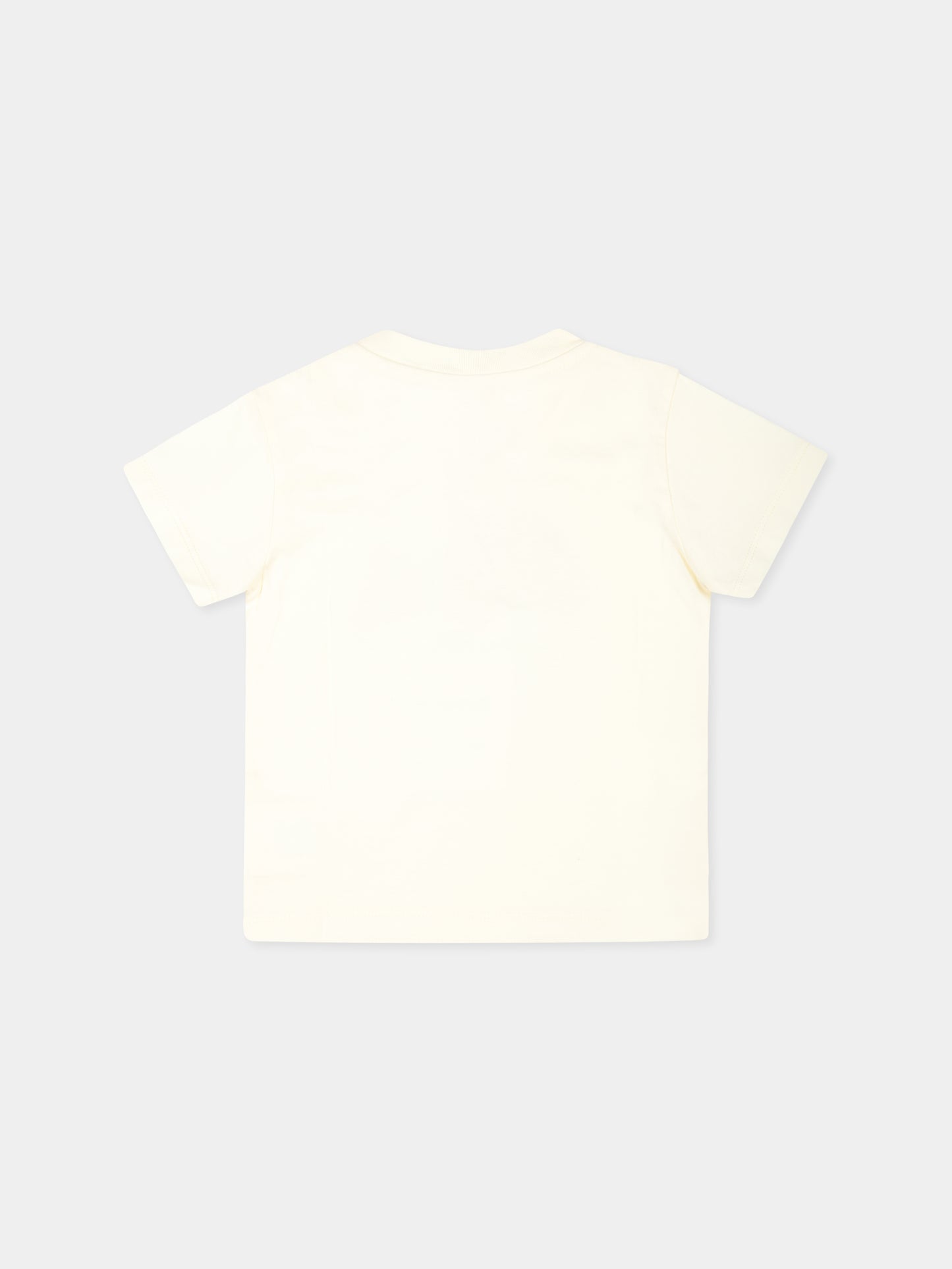 T-shirt avorio per neonato con logo,Palm Angels,PBXB001F24JER0010460