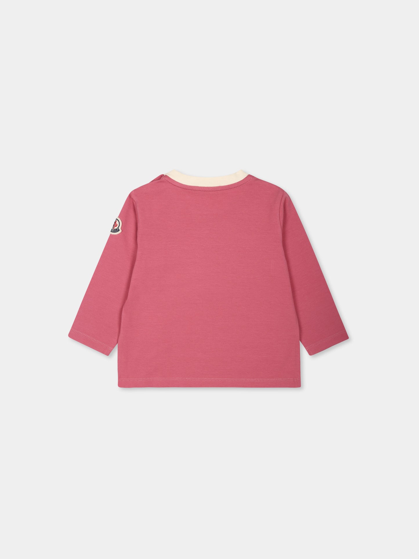 T-shirt fucsia per neonata con logo,Moncler Kids,J2951 8D00006 8790N 52L