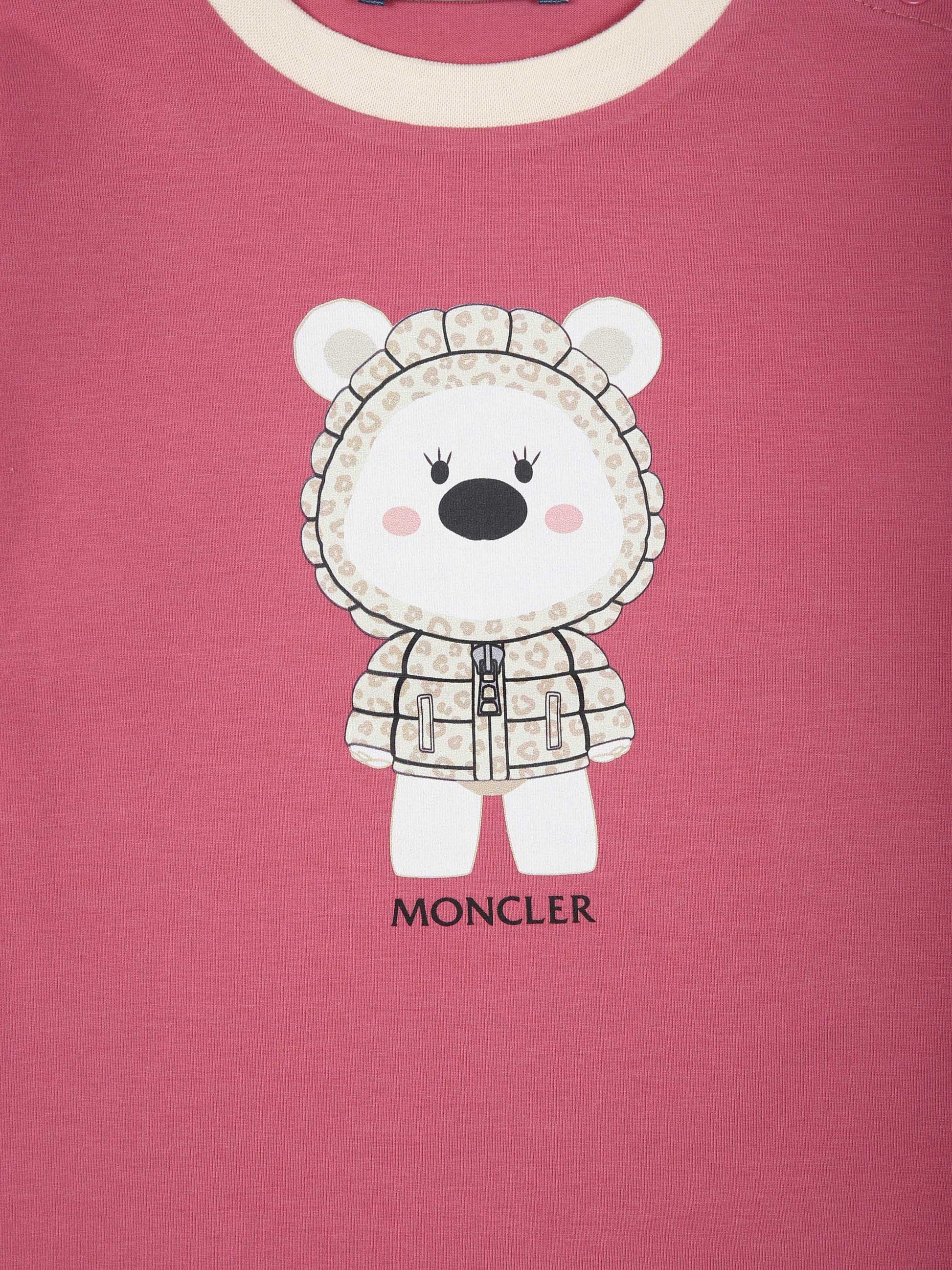 T-shirt fucsia per neonata con logo,Moncler Kids,J2951 8D00006 8790N 52L