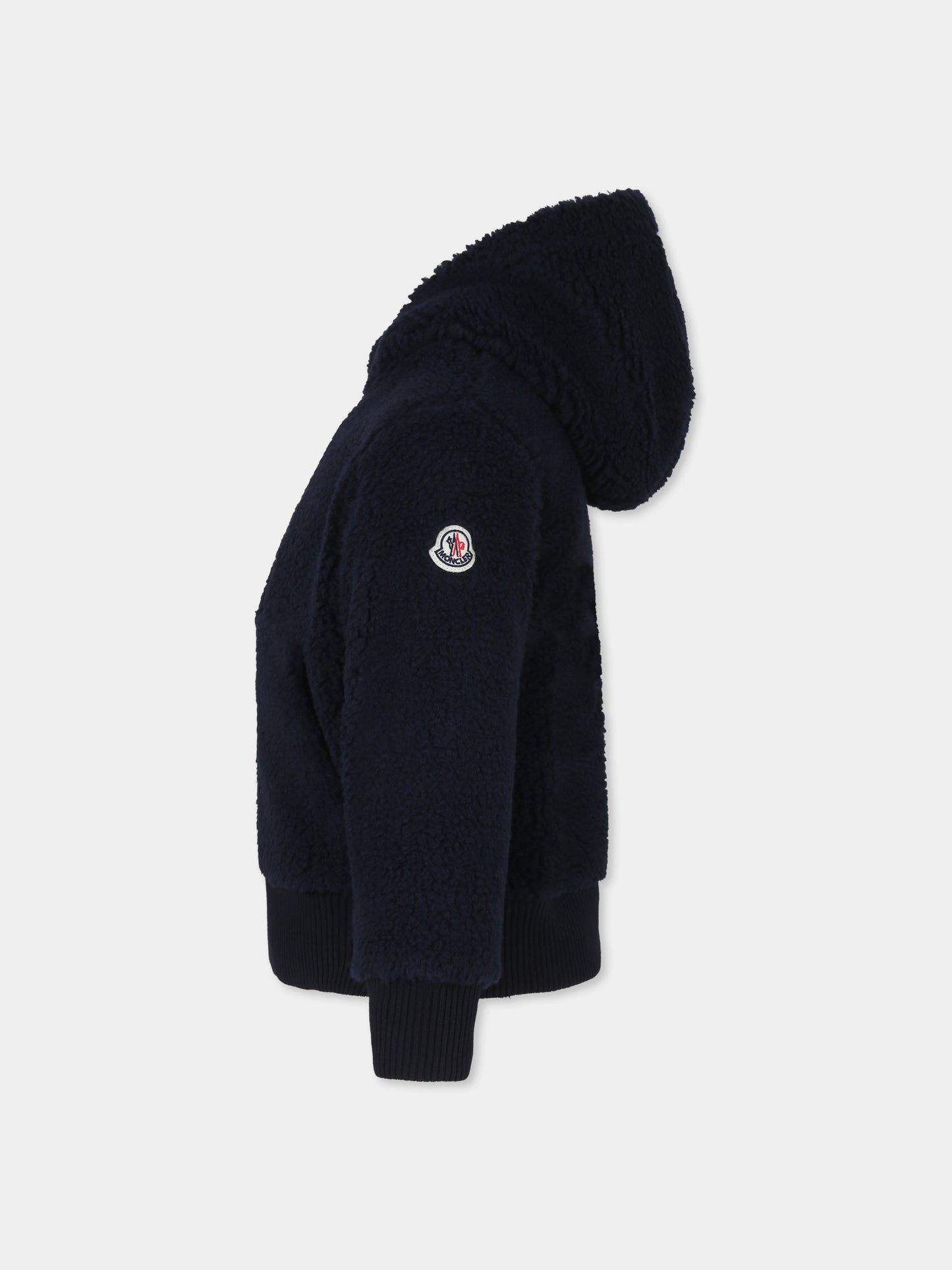 Ecopelliccia blu per bambini con logo,Moncler Kids,J2954 8G00029 89A3X 778