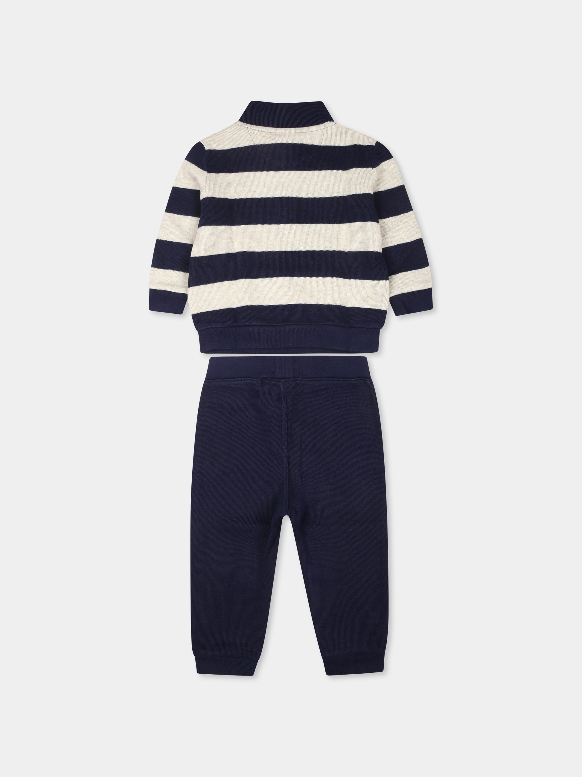 Completo blu per neonato con cavallino,Ralph Lauren Kids,952760002