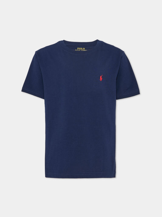 Blue T-shirt for Boy with Pony
