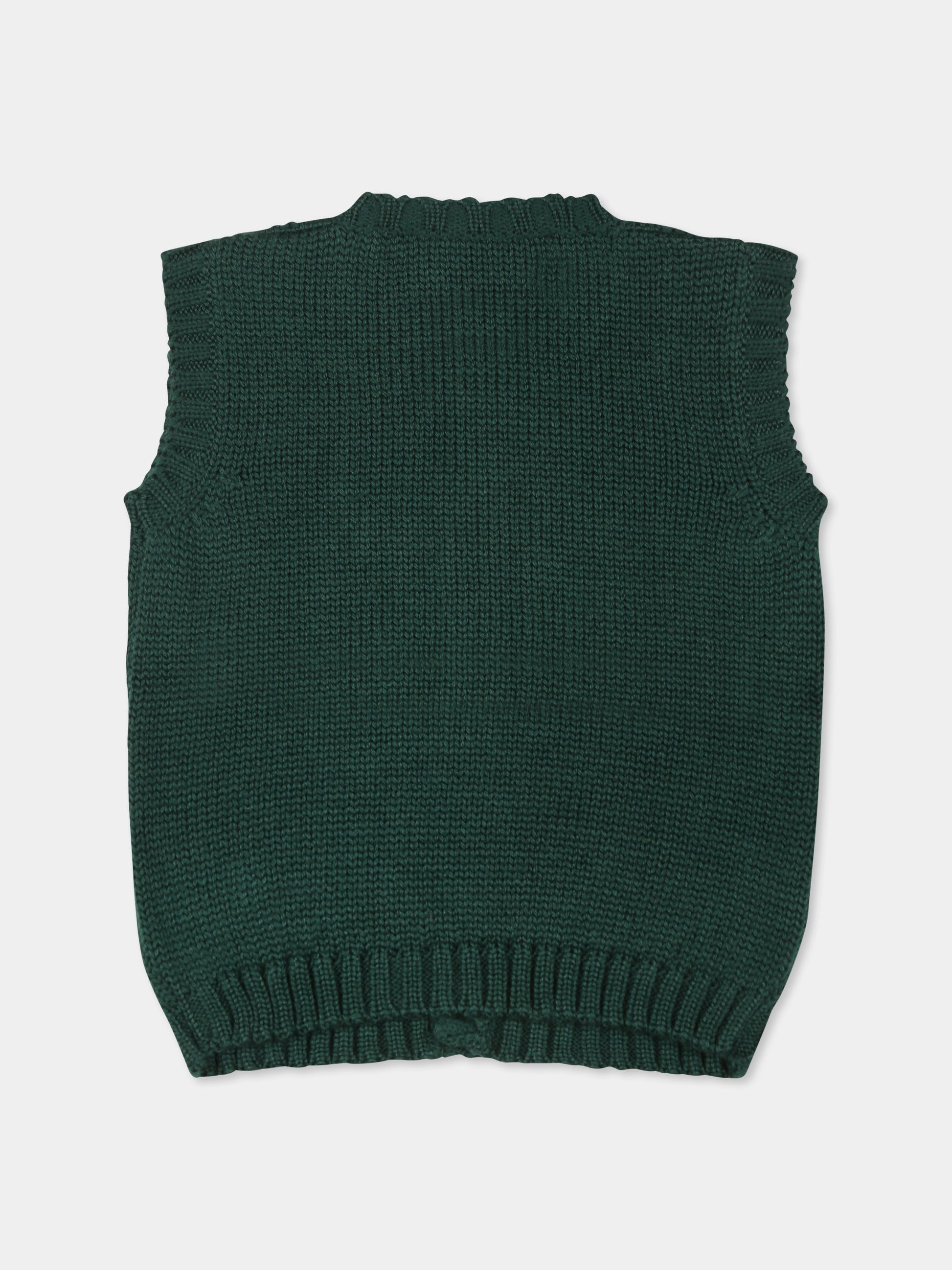 Maglia gilet verde per neonato,La Stupenderia,WCGL21827