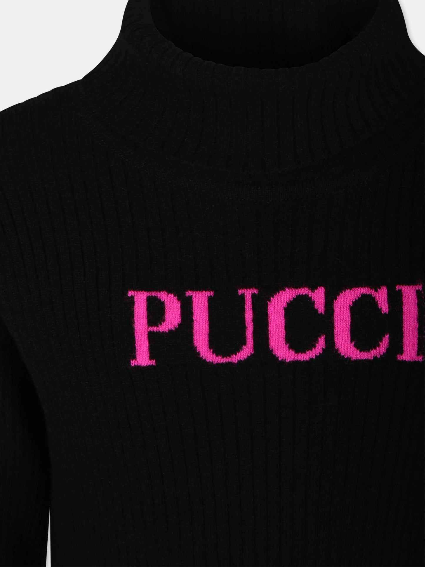 Dolce vita nero per bambina con logo,Emilio Pucci Junior,PV9A40 Z2362 930