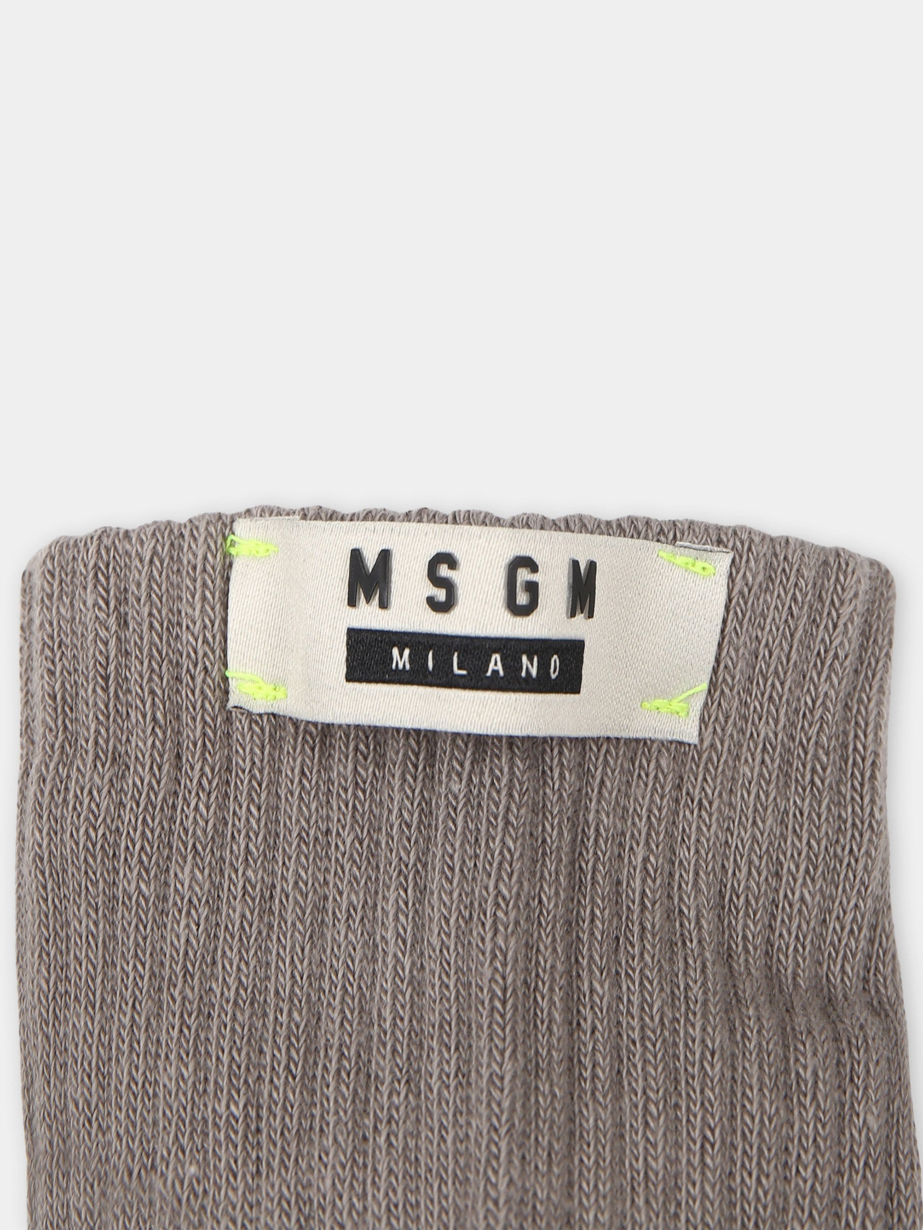 Calze beige per bambini con logo,Msgm Kids,F4MSJUSO179 180