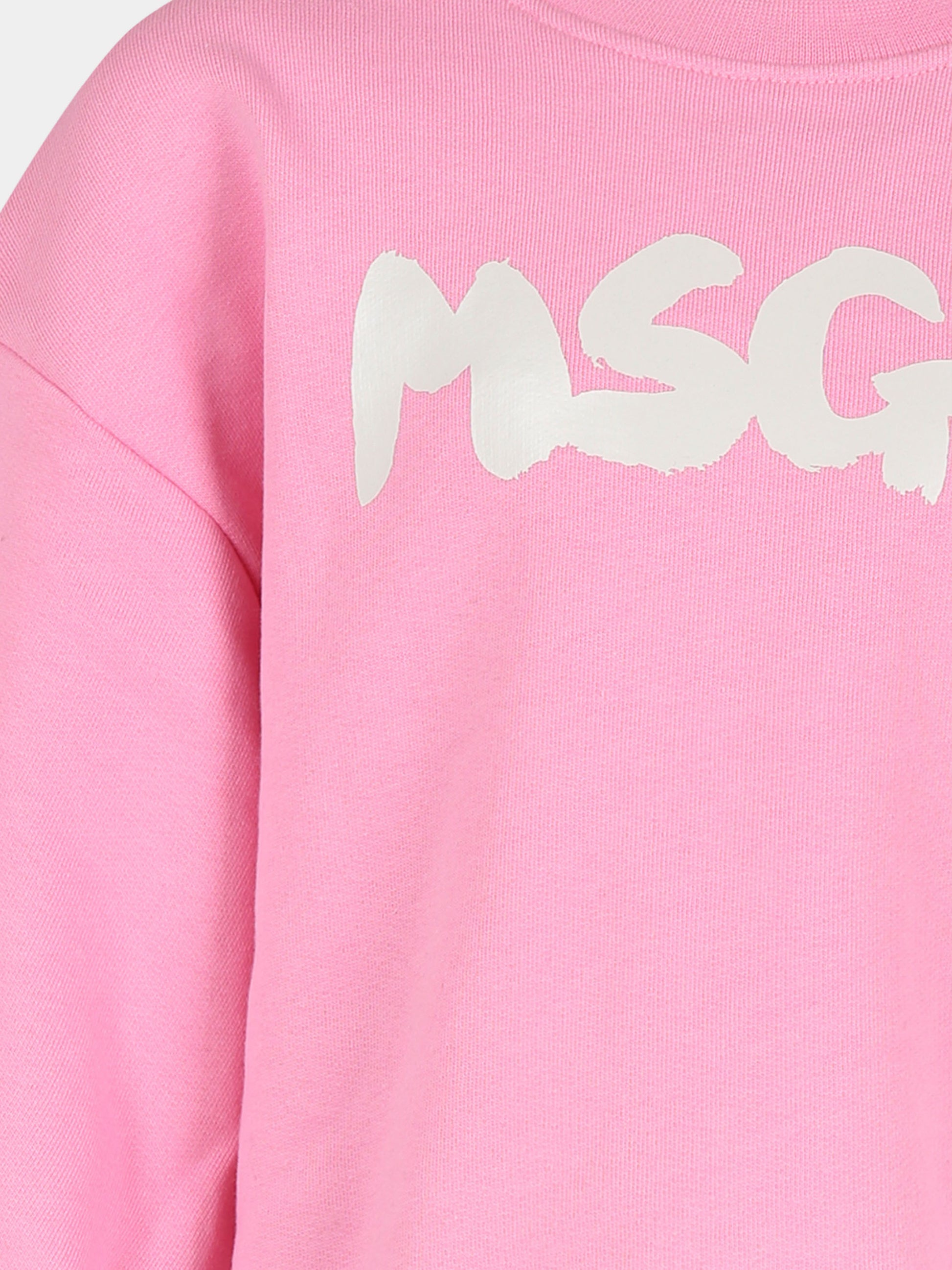 Vestito rosa per bambina con logo,Msgm Kids,F4MSJGDR071 042