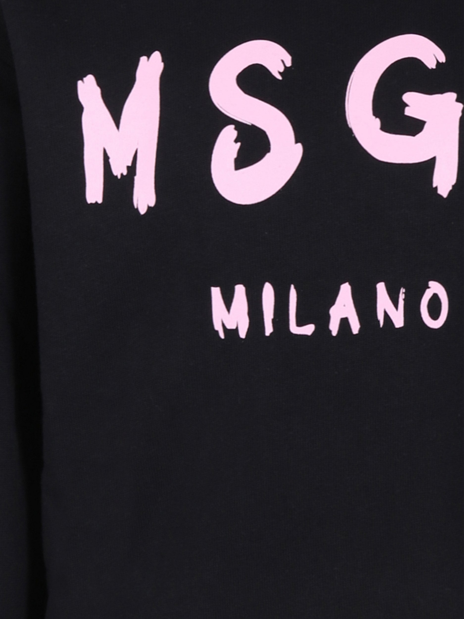 Felpa nera per bambina con logo,Msgm Kids,F4MSJUSW291 110/08