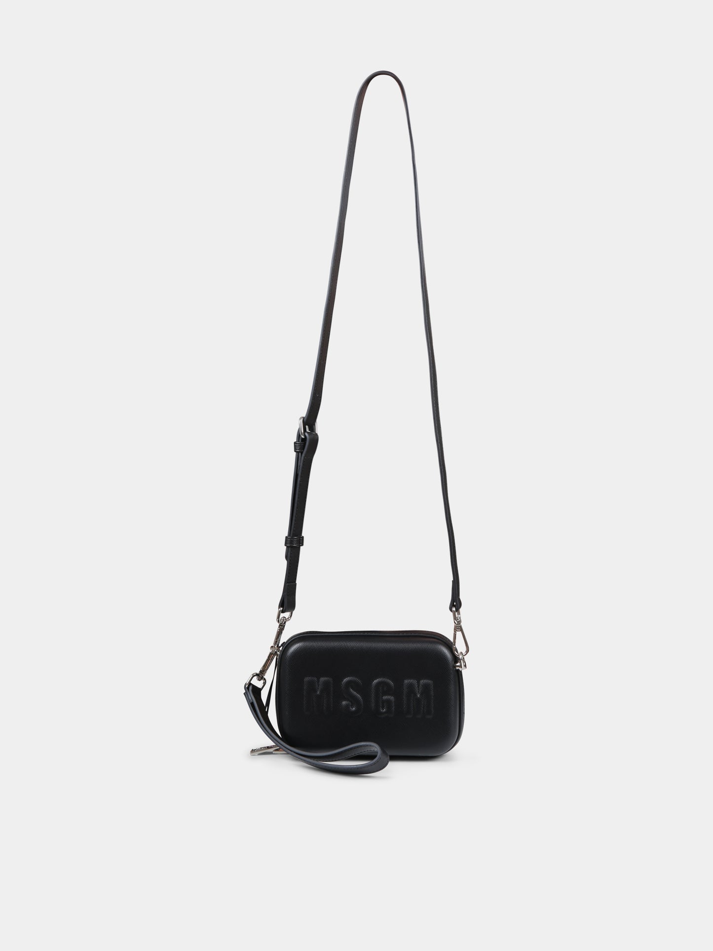 Borsa nera per bambina con logo,Msgm Kids,F4MSJGBA150 110