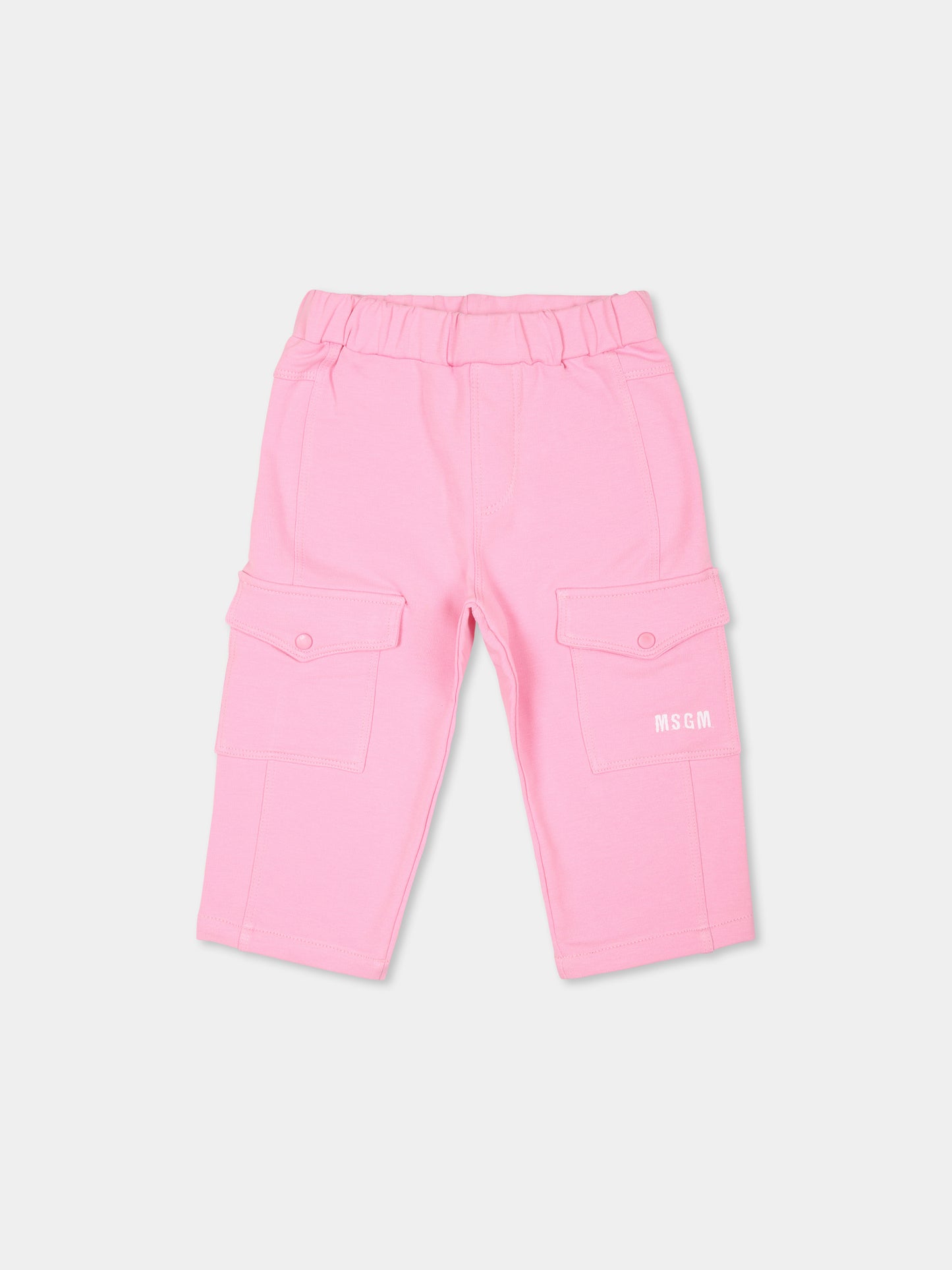 Pantaloni cargo rosa per neonata,Msgm Kids,F4MSNGPA050 042