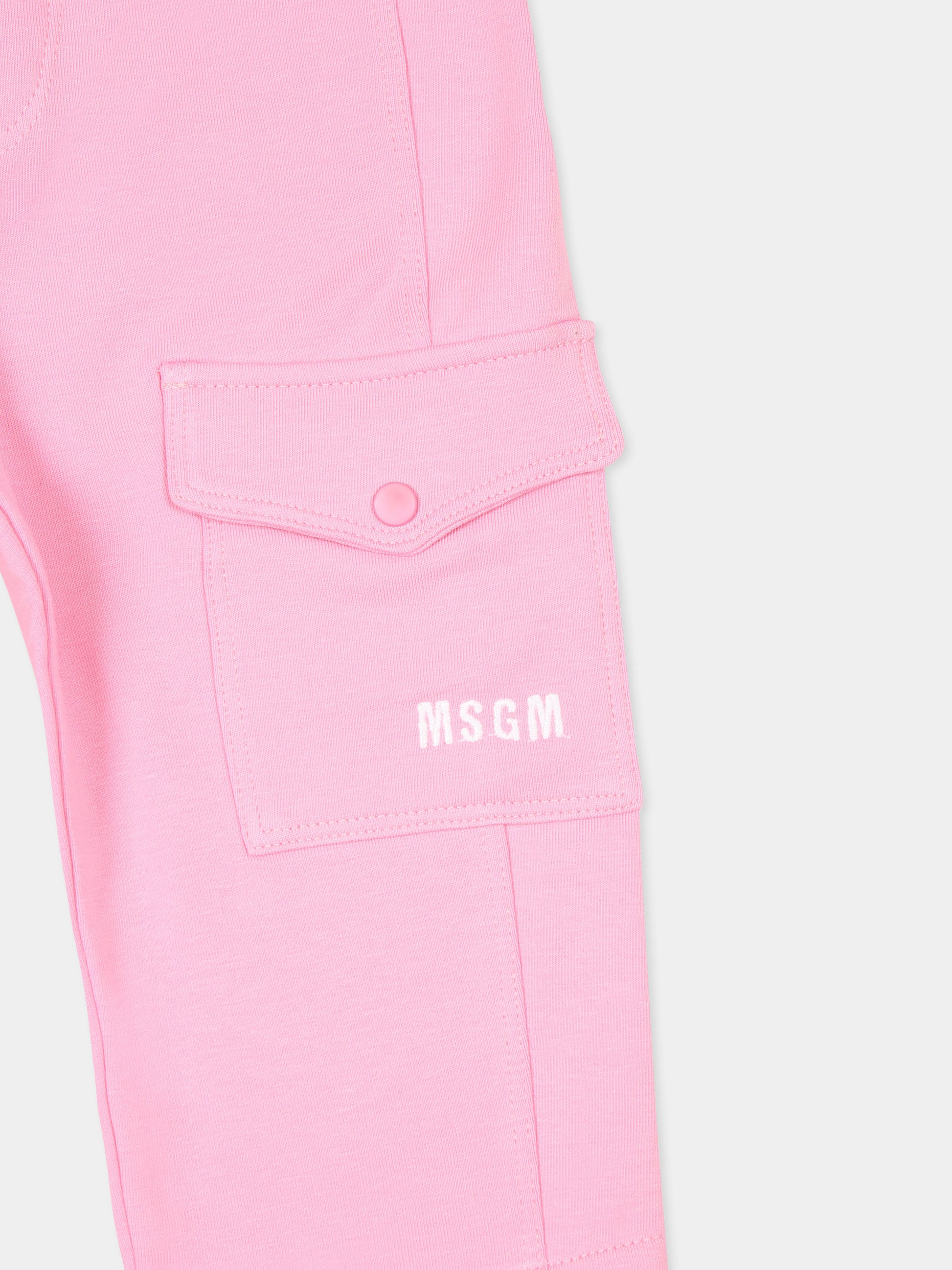 Pantaloni cargo rosa per neonata,Msgm Kids,F4MSNGPA050 042