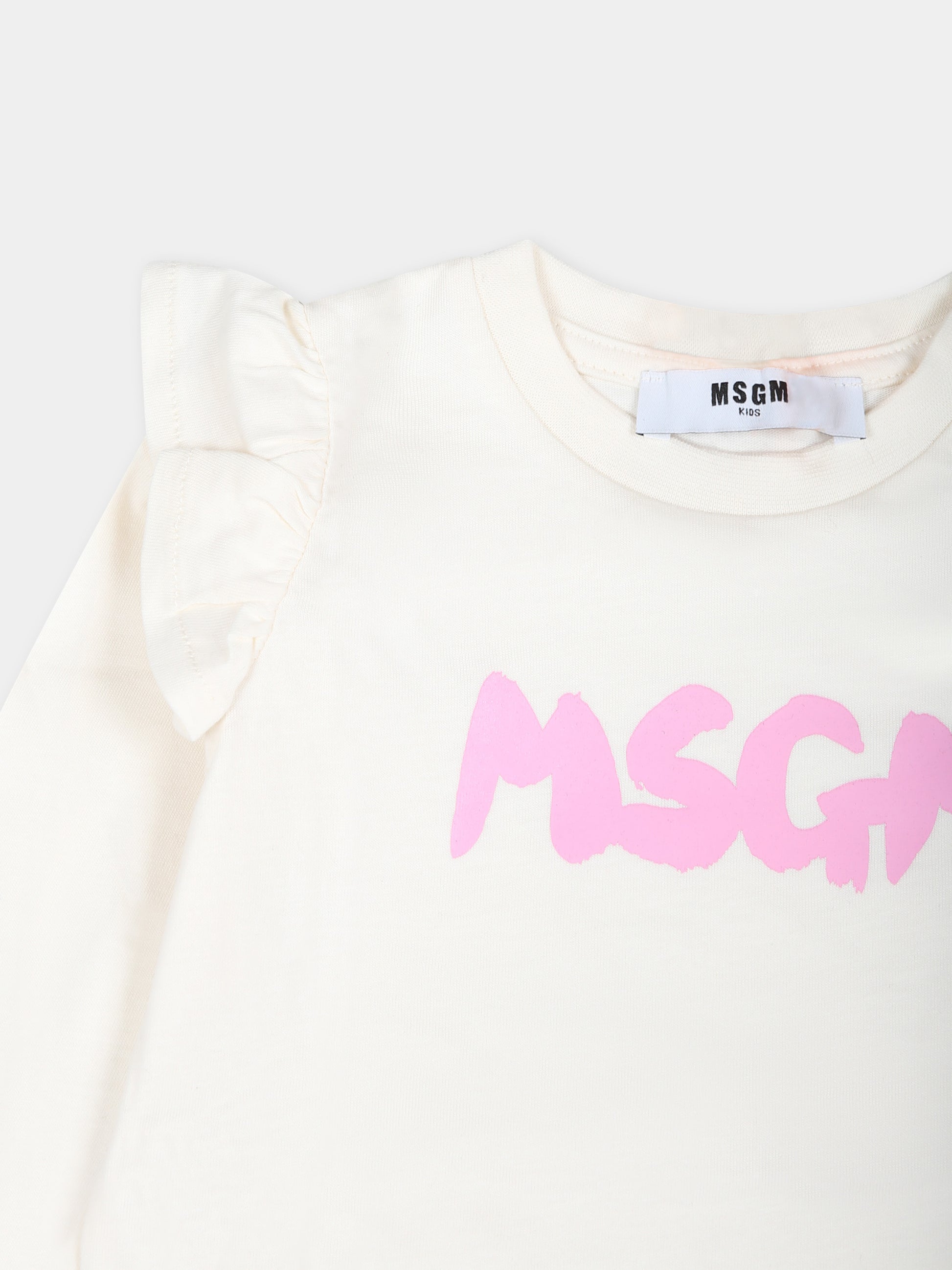 Completo avorio per neonata con logo,Msgm Kids,F4MSNGTL284 013/11