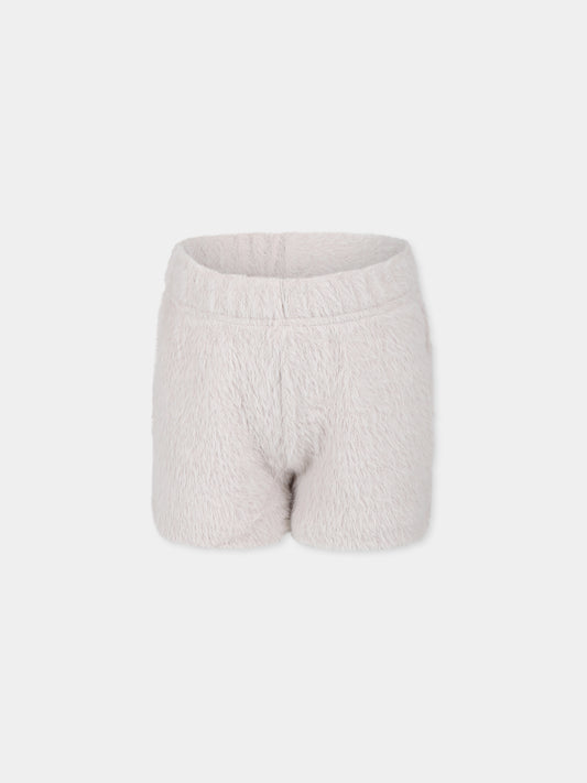 Shorts beige per bambina,Caffe' D'orzo,ZV6A19 Q0067 110