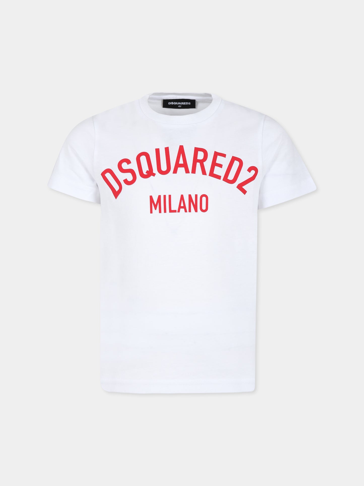 T-shirt bianca per bambino con logo,Dsquared2,DQ1983 D00MV D2T992U DQ10N