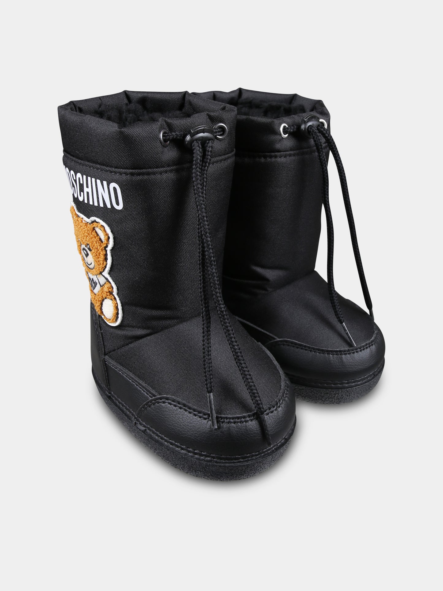 Stivali da neve neri per bambini con Teddy Bear,Moschino Kids,78798 1