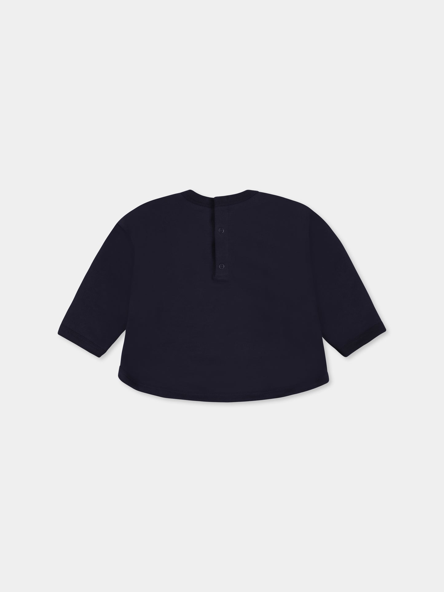 Felpa blu per neonati con logo,Petit Bateau,A0BMM SMOKING 01