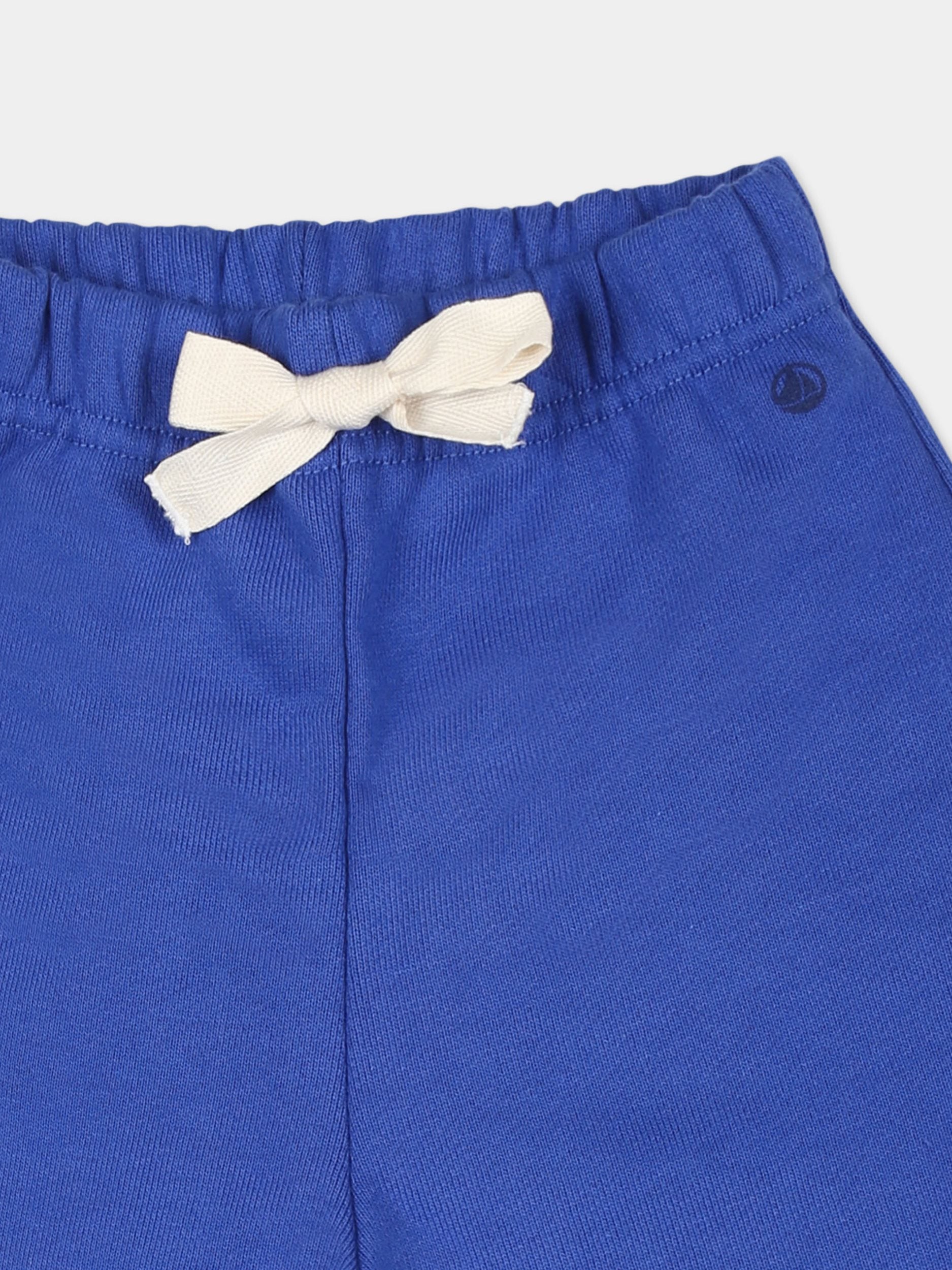 Pantaloni azzurri per neonato con logo,Petit Bateau,A0BQ0 CALVIN 07