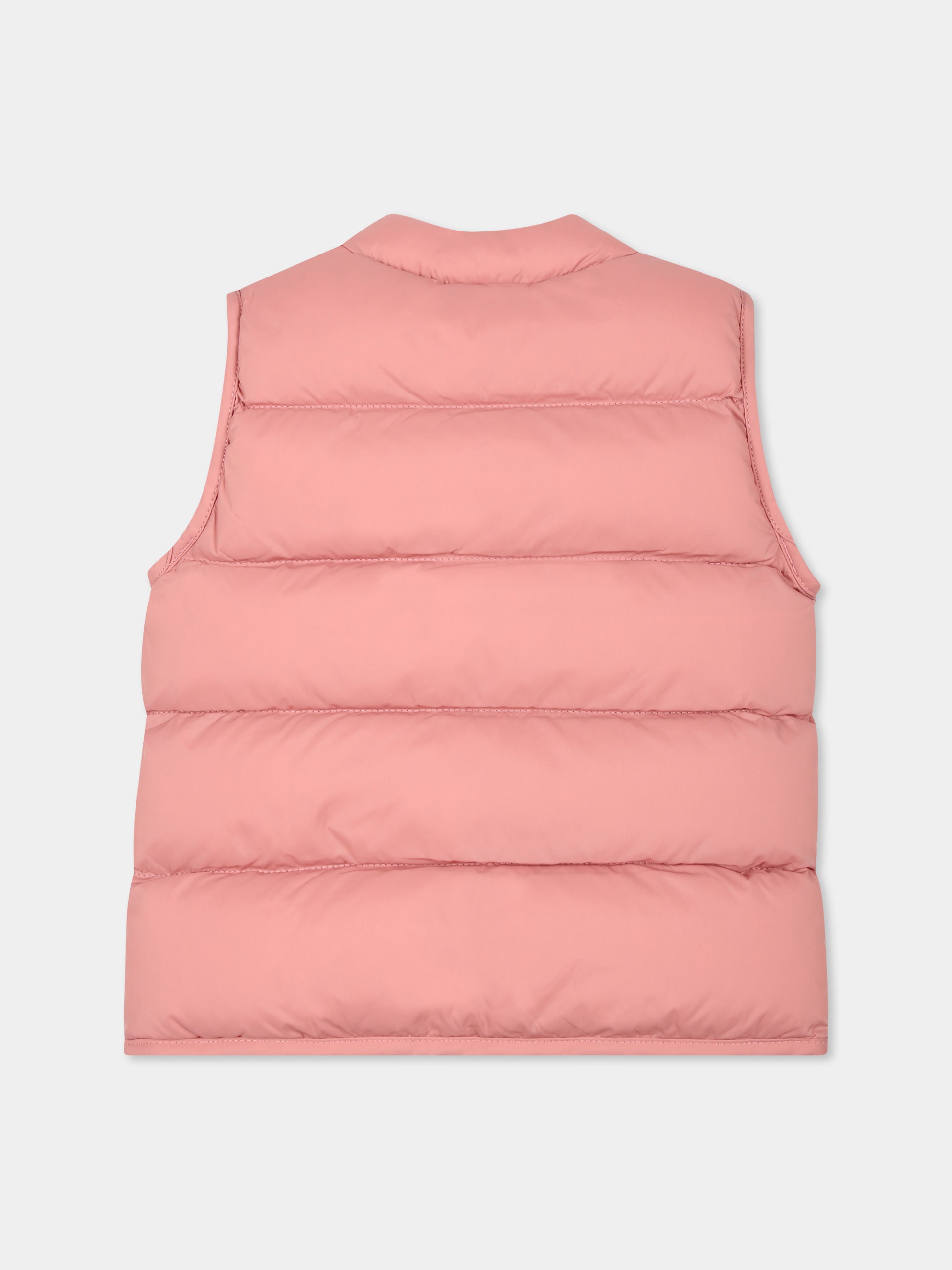 Gilet rosa per neonata con logo,Petit Bateau,A0C3C ROSEWOOD 01