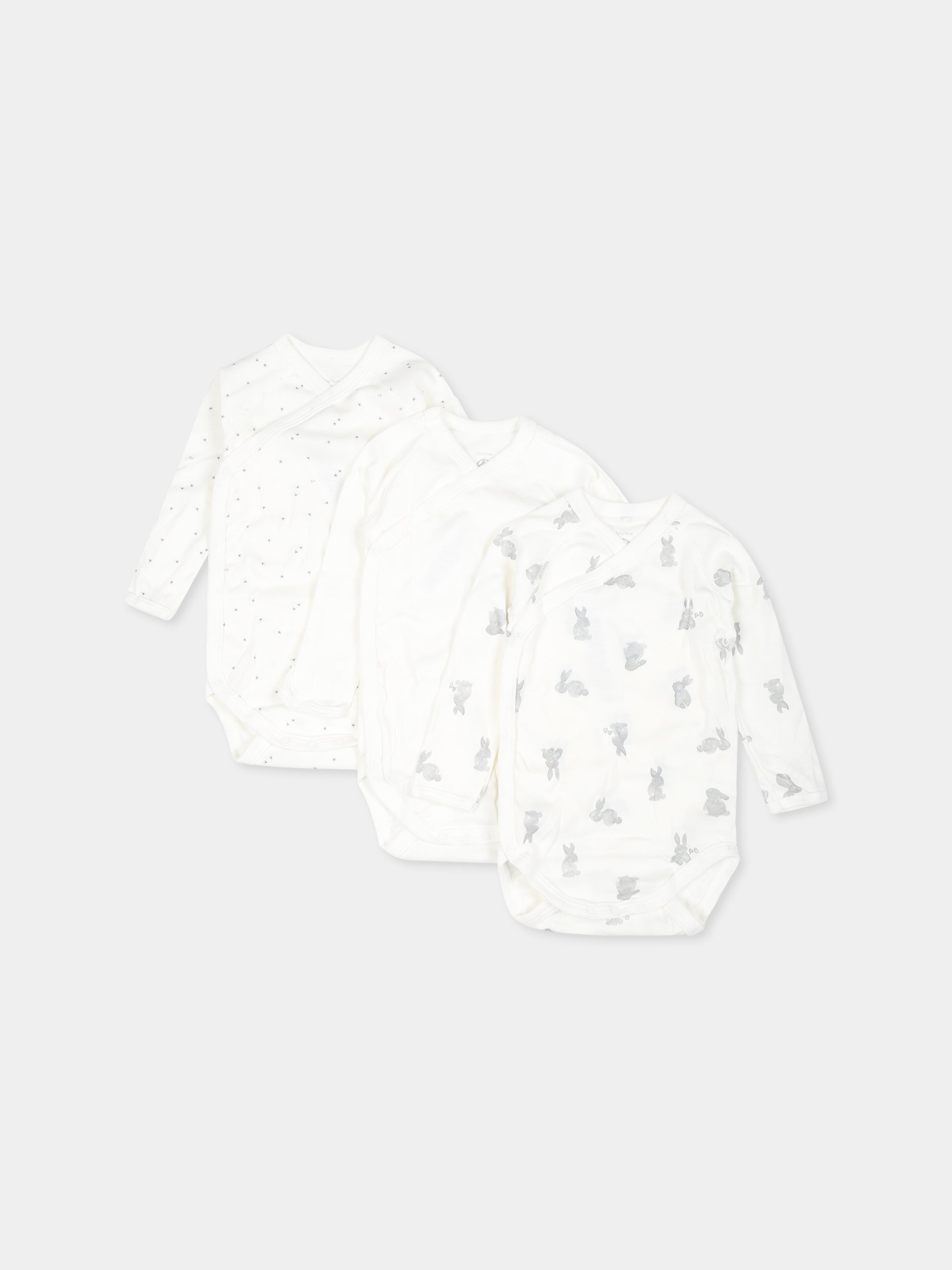 Set bianco per neonati con conigli e stelle,Petit Bateau,A0ASC VARIANTE 1 00