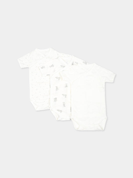 Set bianco per neonati con conigli e stelle,Petit Bateau,A0AV0 VARIANTE 1 00
