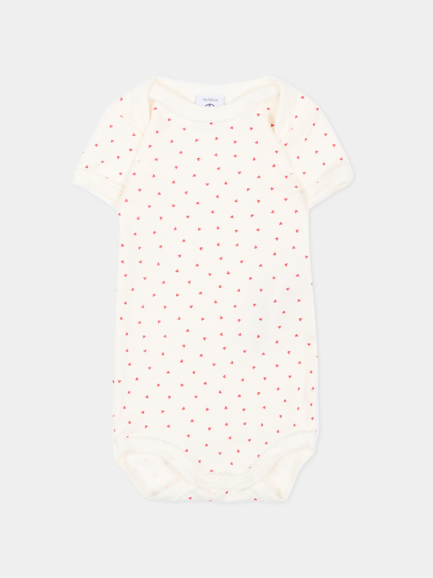 Set body avorio per neonata a cuori,Petit Bateau,A00BB VARIANTE 1 00