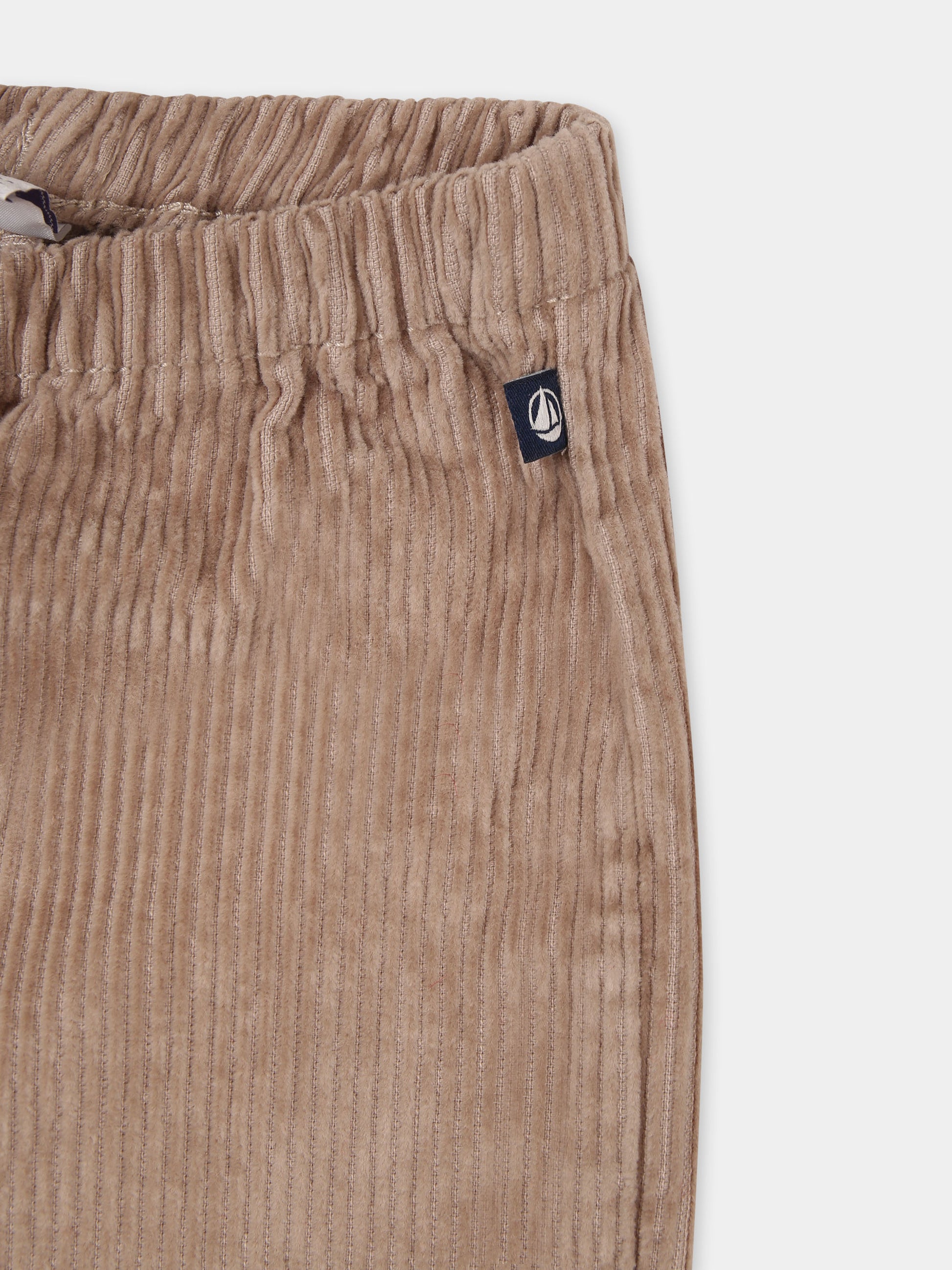 Pantaloni beige per neonati con logo,Petit Bateau,A0B10 HUITRE 04