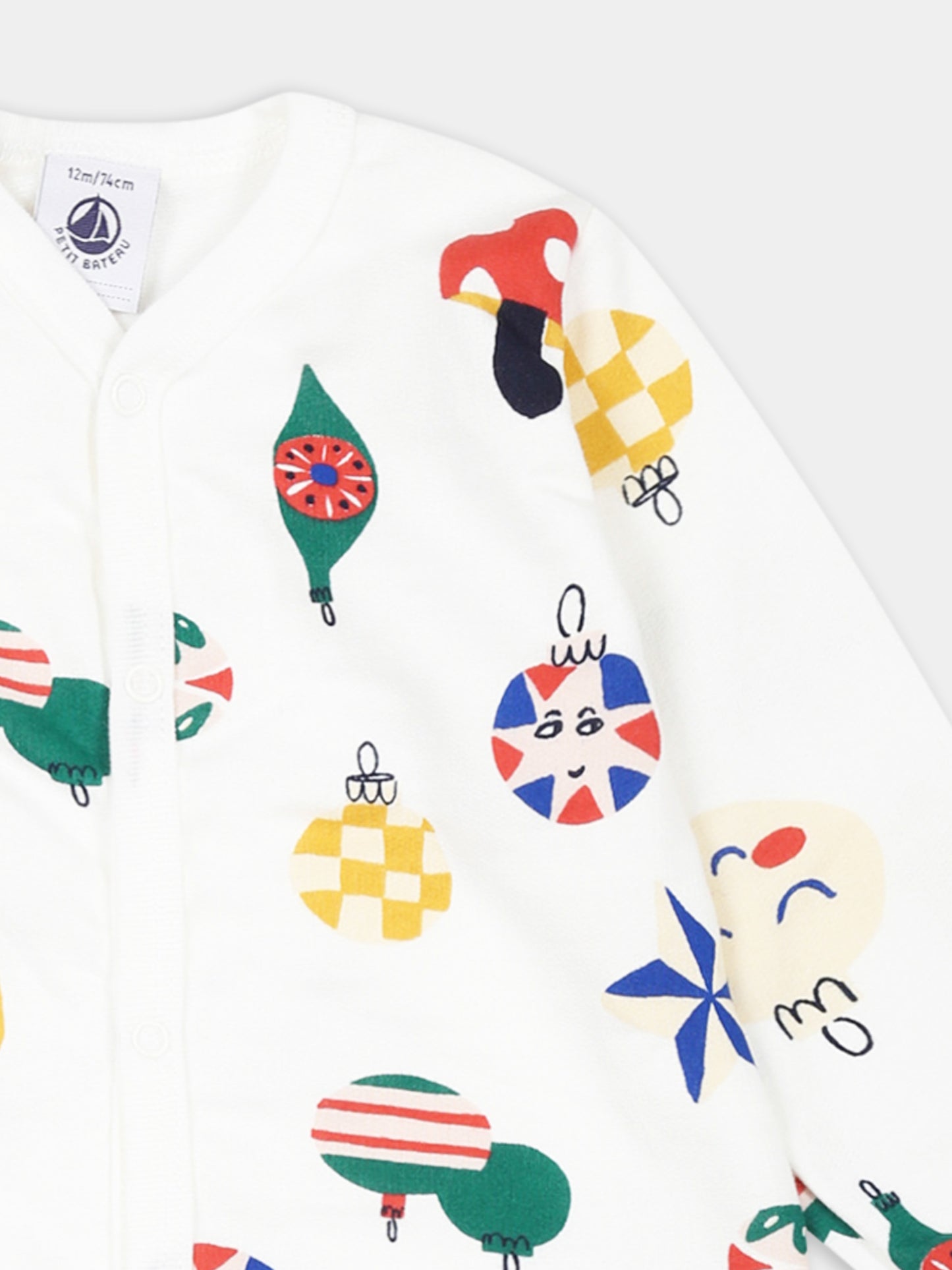 White babygrow for babykids with Christmas print