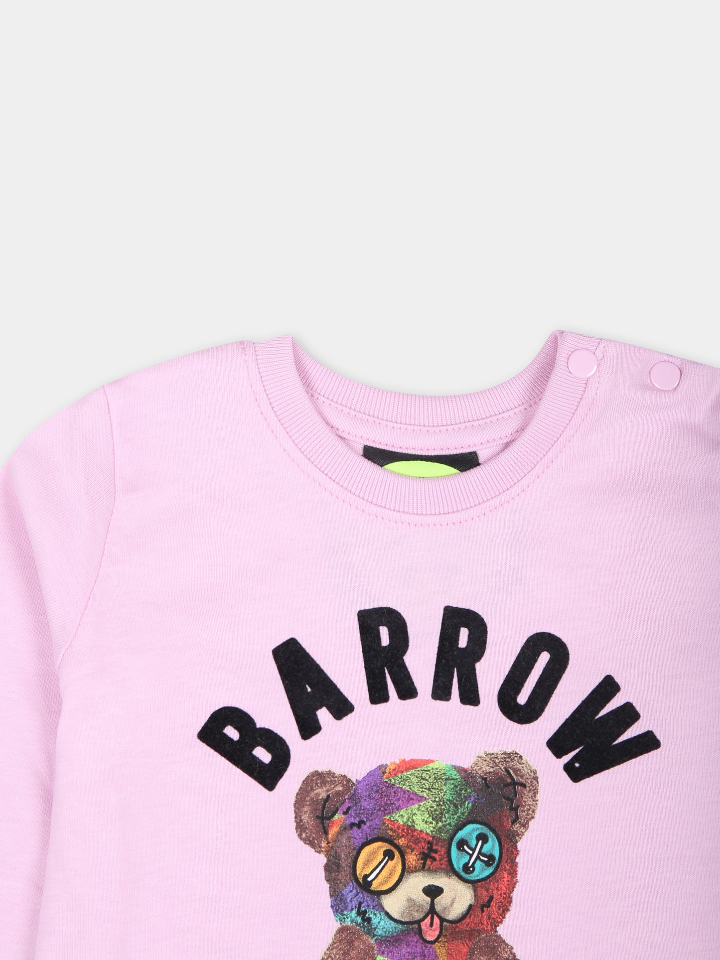 T-shirt rosa per neonati con stampa Bear,Barrow,F4BKUNTH118 BW014