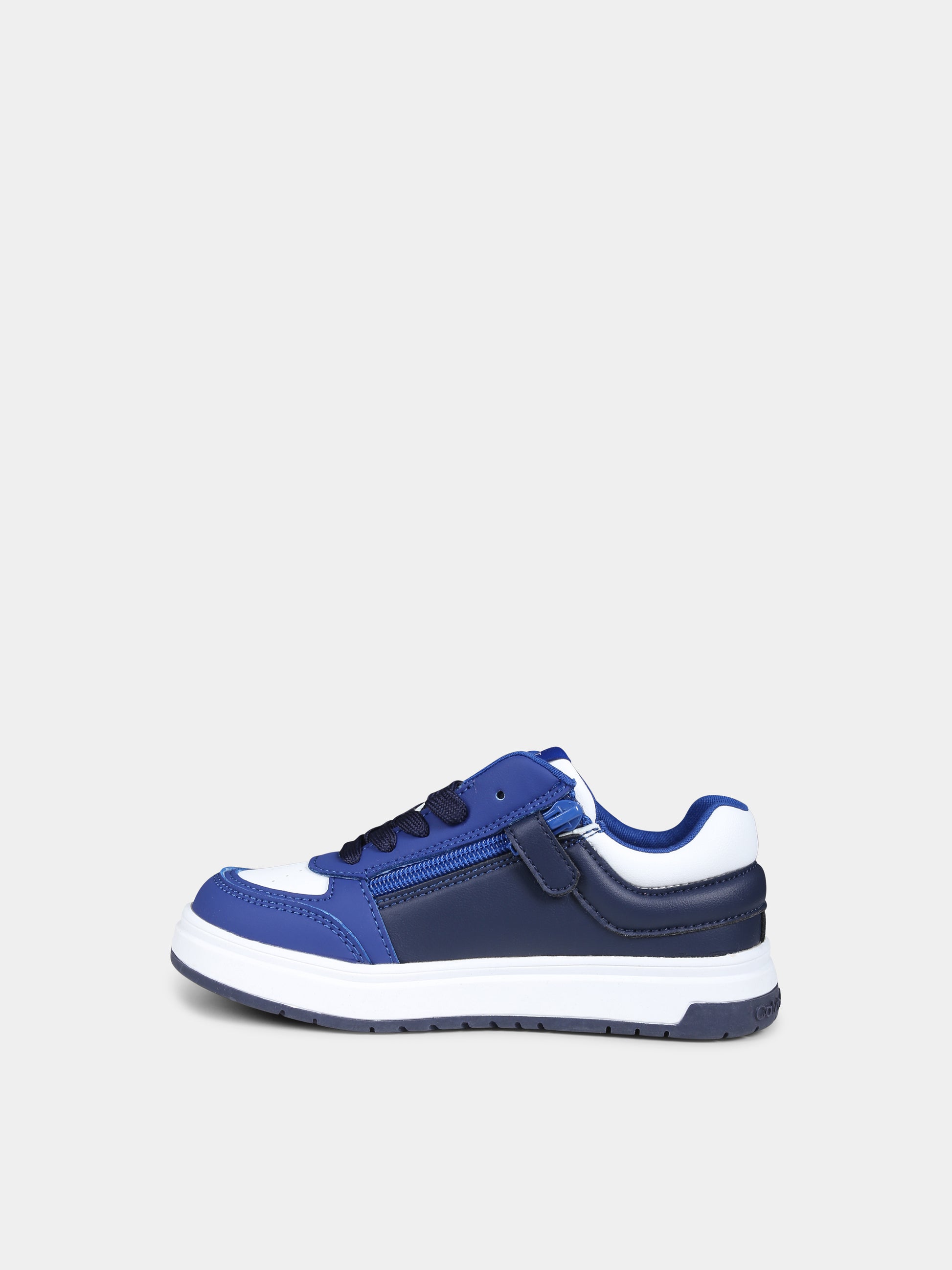 Sneaker bianche e blu per bambini,Calvin Klein Kids,V3X9 81060 1355B054