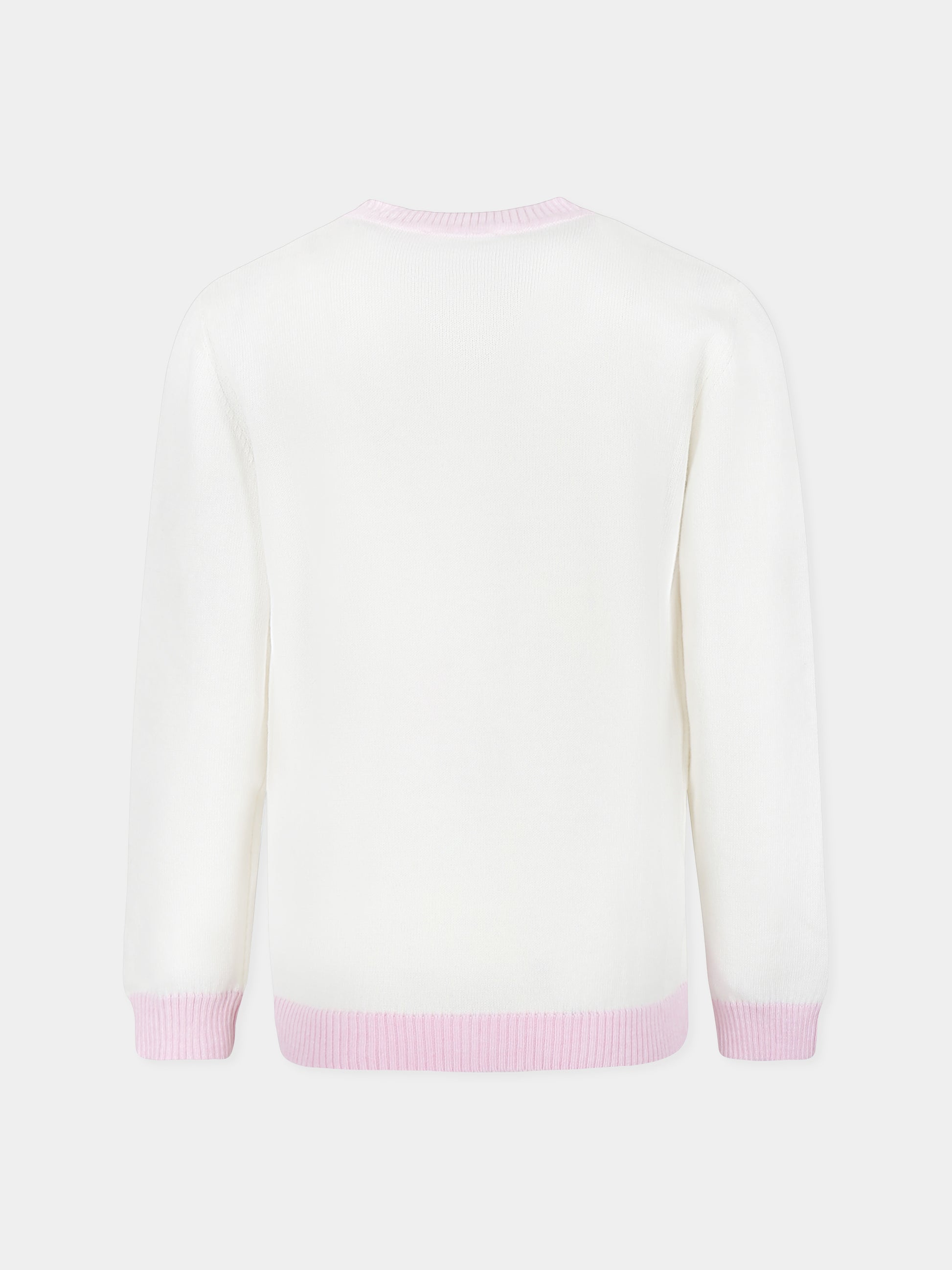 Maglione avorio per bambina con casa,Falcotto,0N02 001 6002497 01