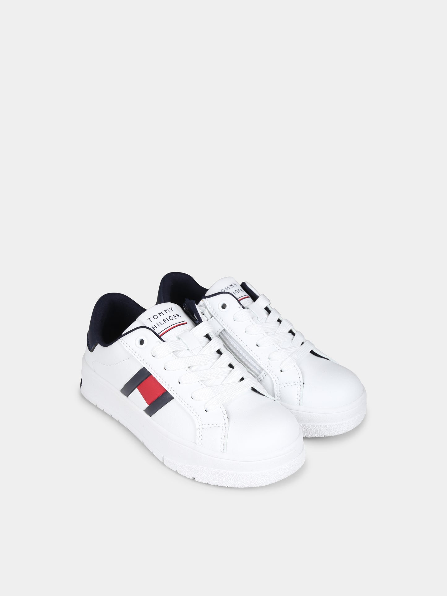 Sneaker bianche con bandiera per bambino,Tommy Hilfiger Junior,T3X9 33637 1351100