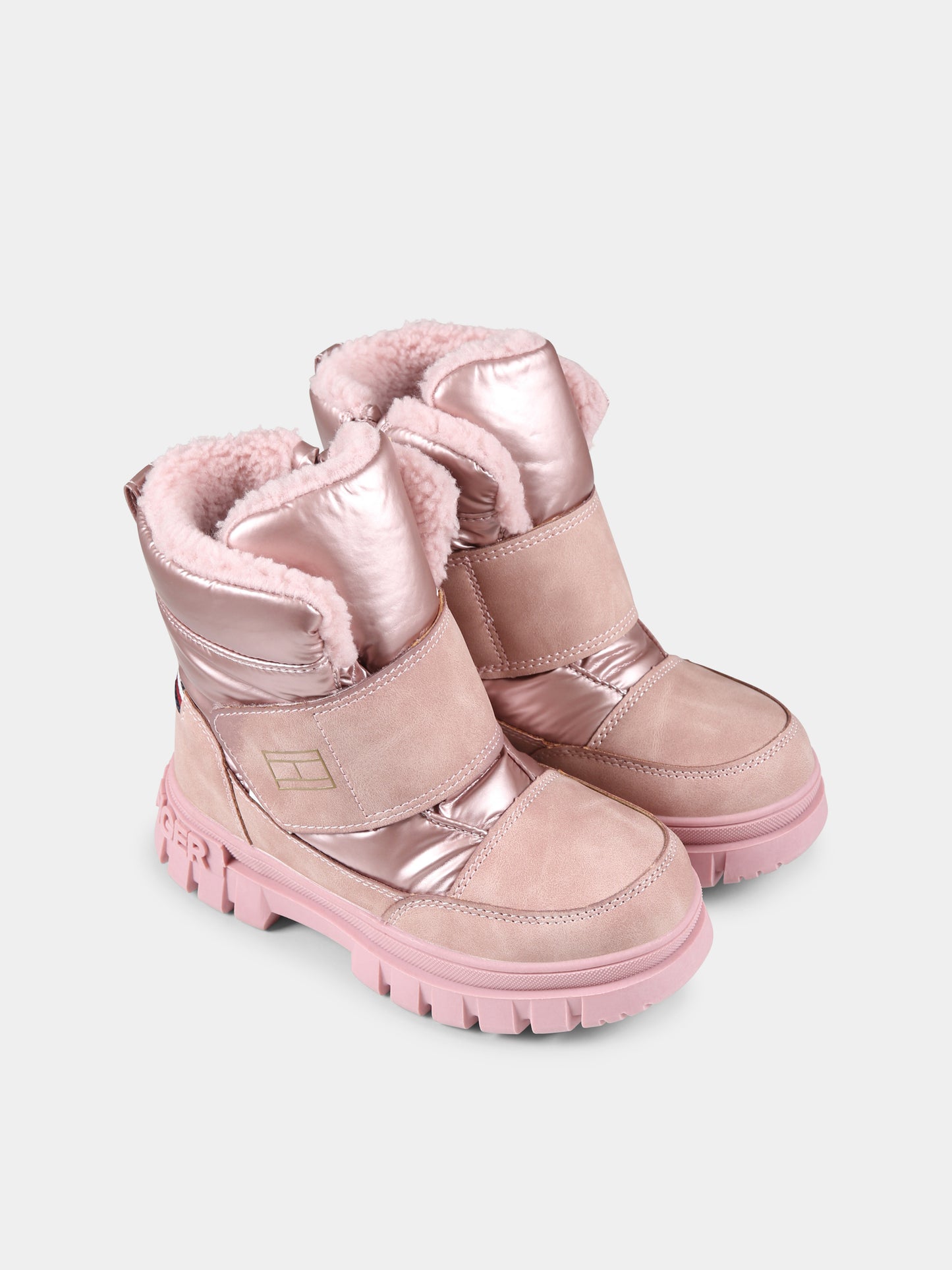 Stivali da neve rosa per bambina con bandierina,Tommy Hilfiger Junior,T1A5 33607 1492302