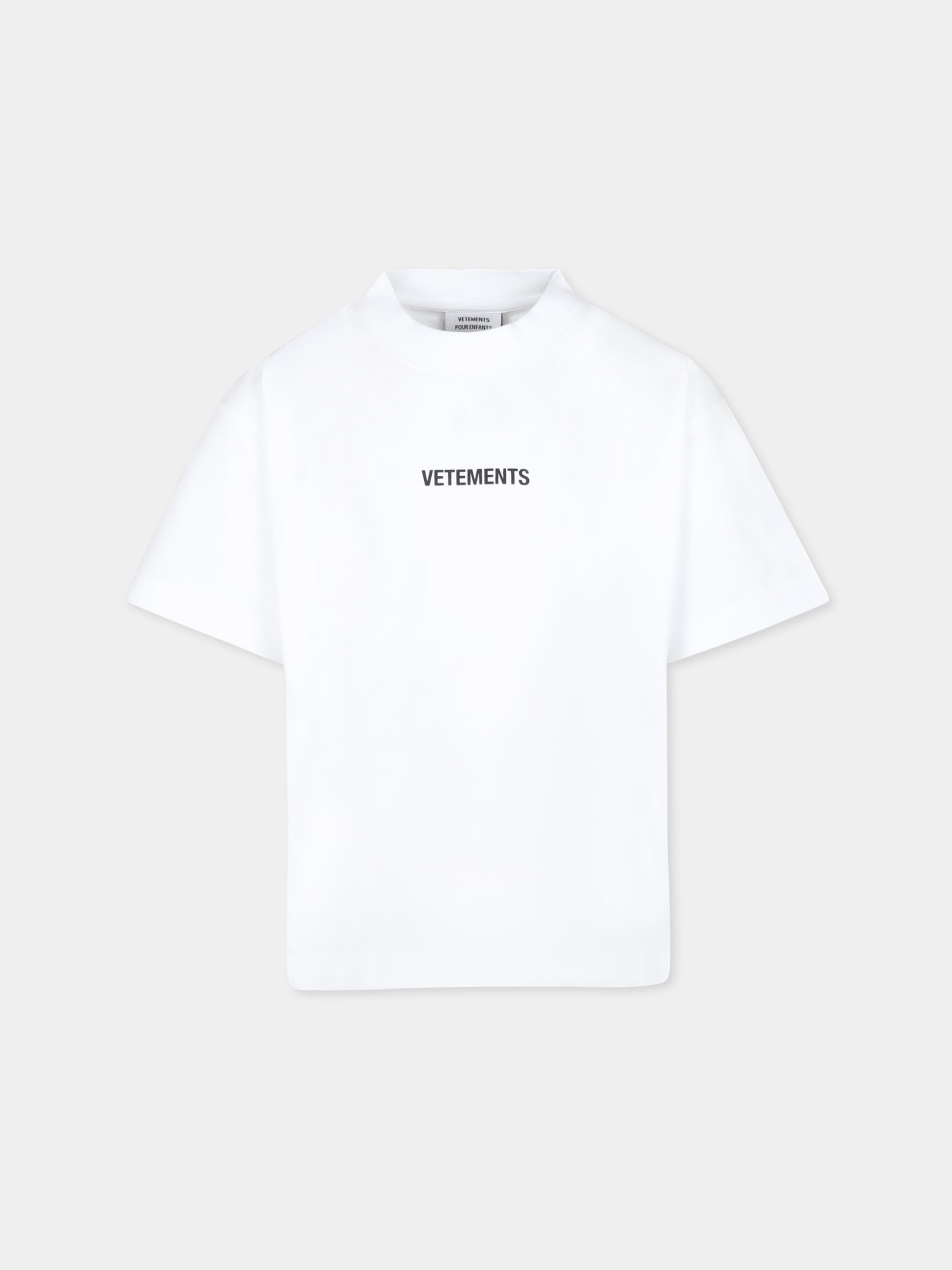 T-shirt bianca per bambini con logo,Vetements,KA10TR100W WHITE