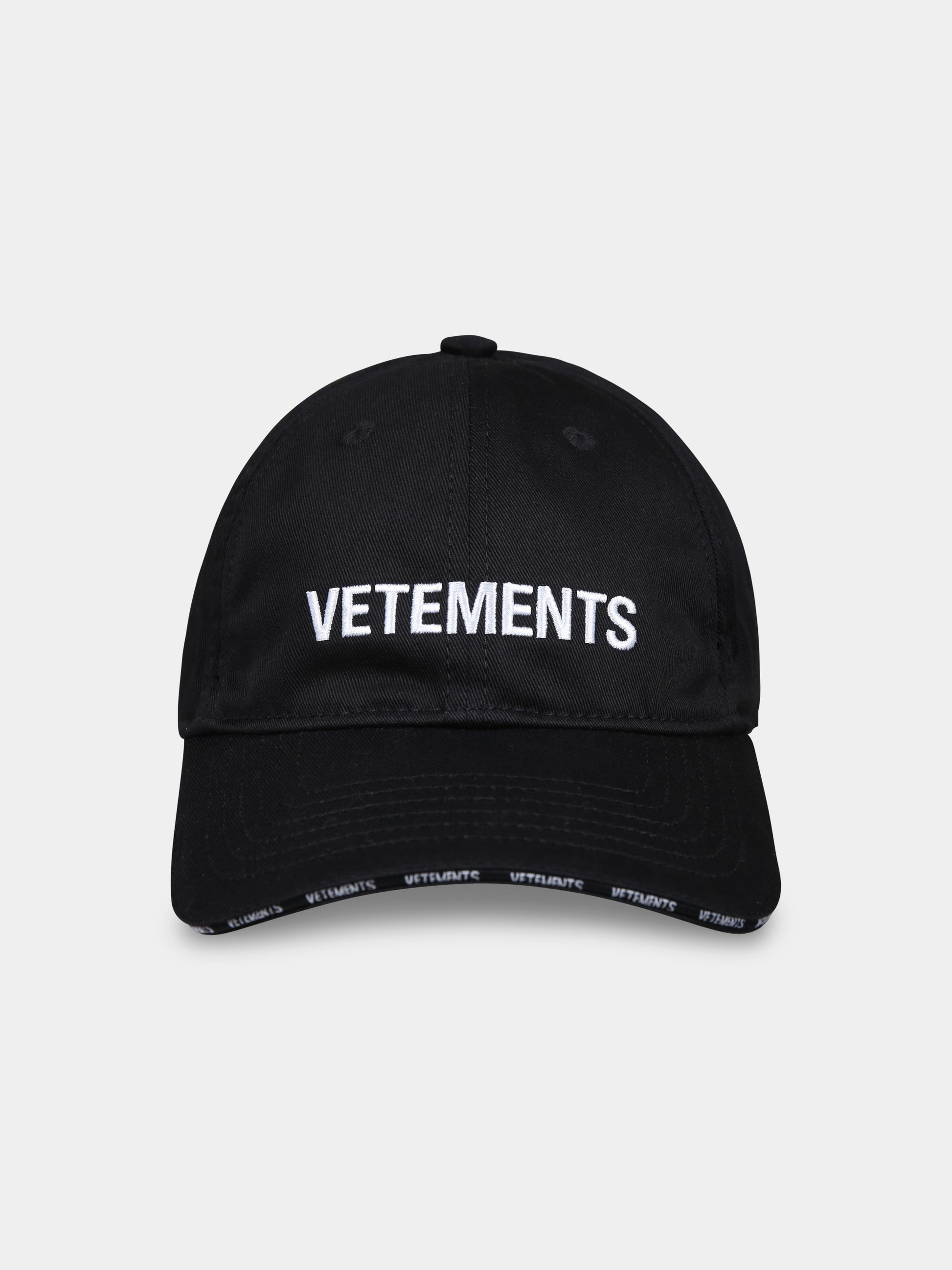Cappello nero per bambino con logo bianco,Vetements,KA10CA100B BLACK