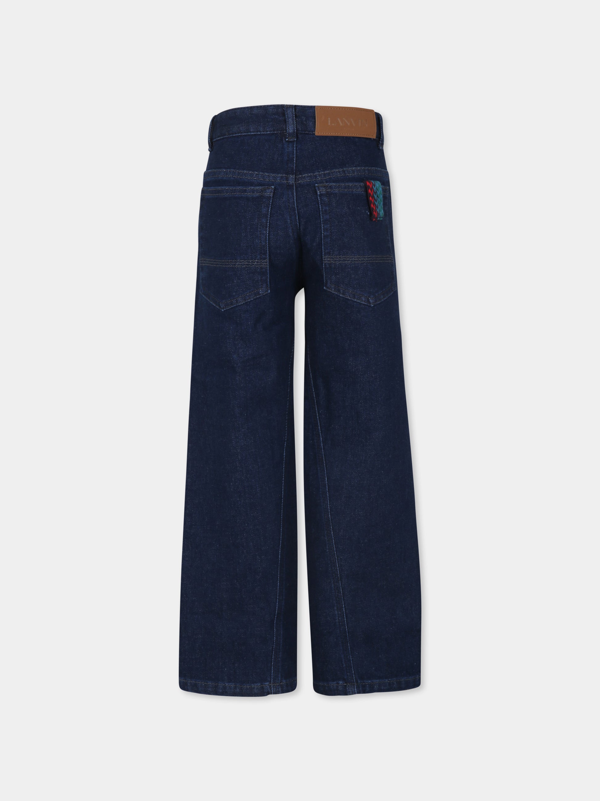 Jeans blu per bambino con logo,Lanvin Petite,N30132 Z28